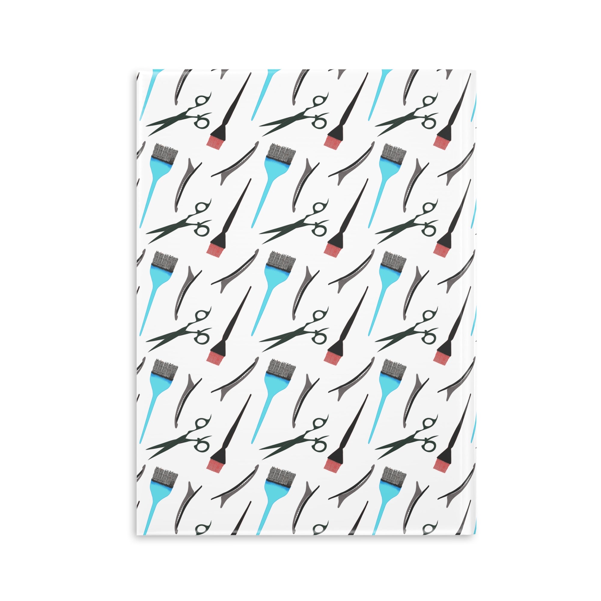 Stylist's Tools Hardcover Notebook | Scissors Brush Comb Pattern Journal