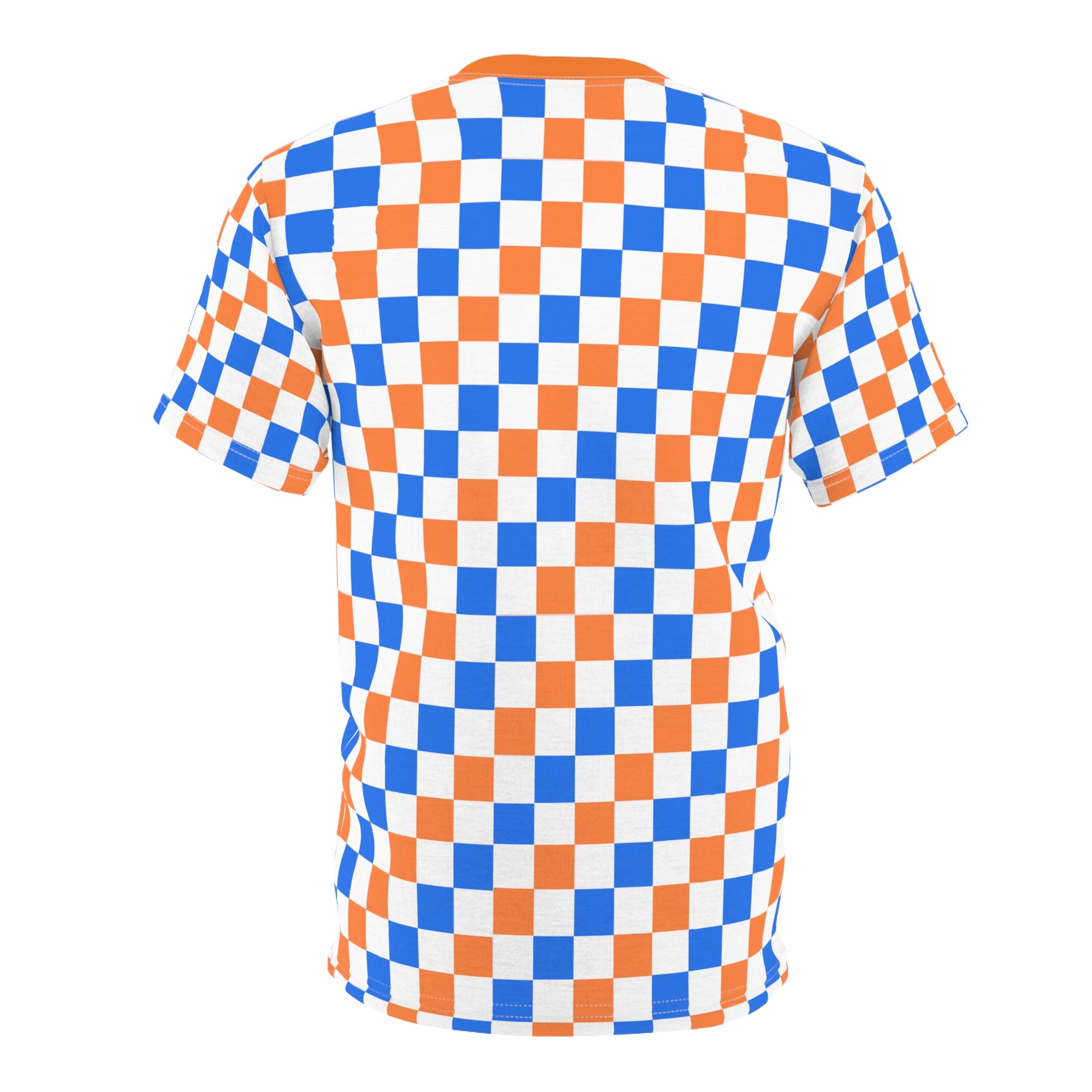 Orange & Blue Checkerboard All-Over Print Tee
