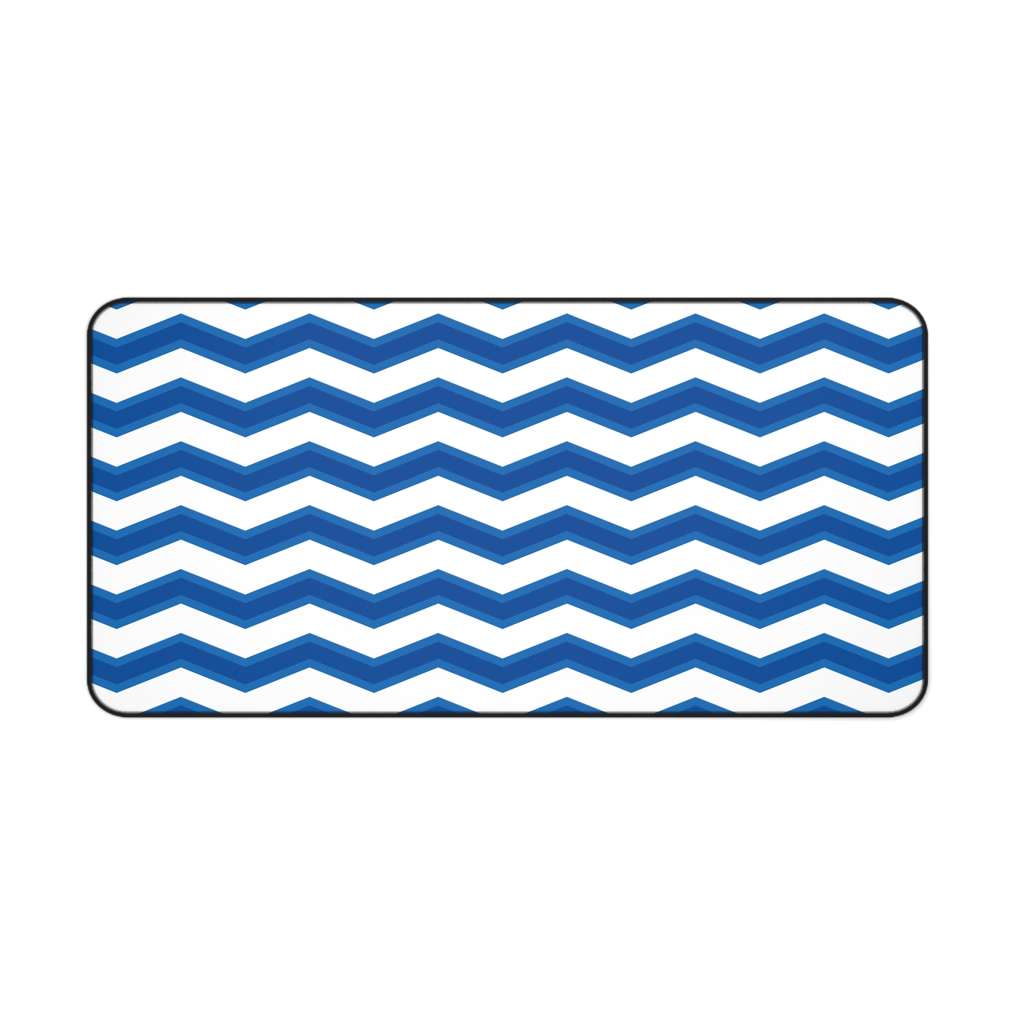 two Toned Blue Zig Zag Desk Mat