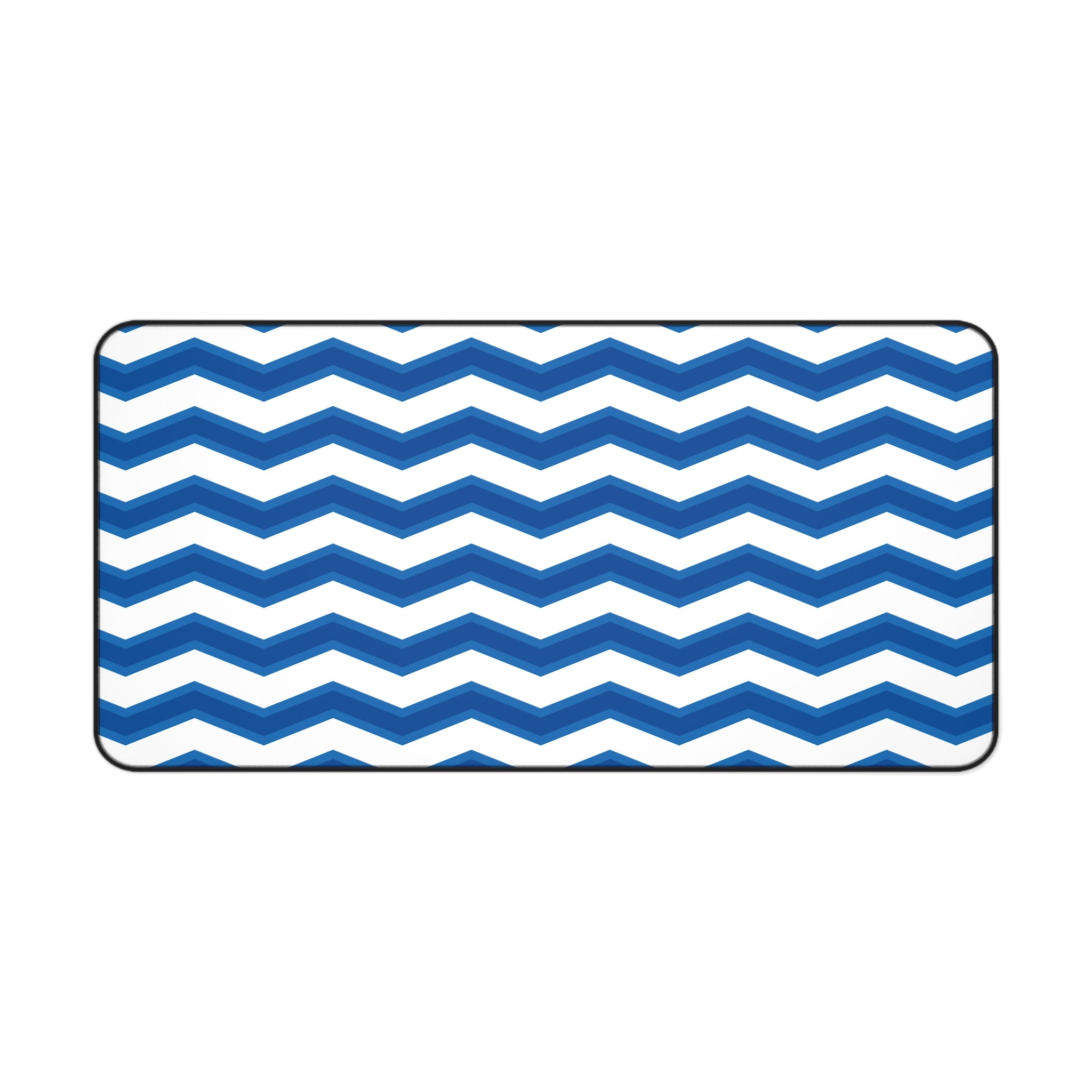 two Toned Blue Zig Zag Desk Mat