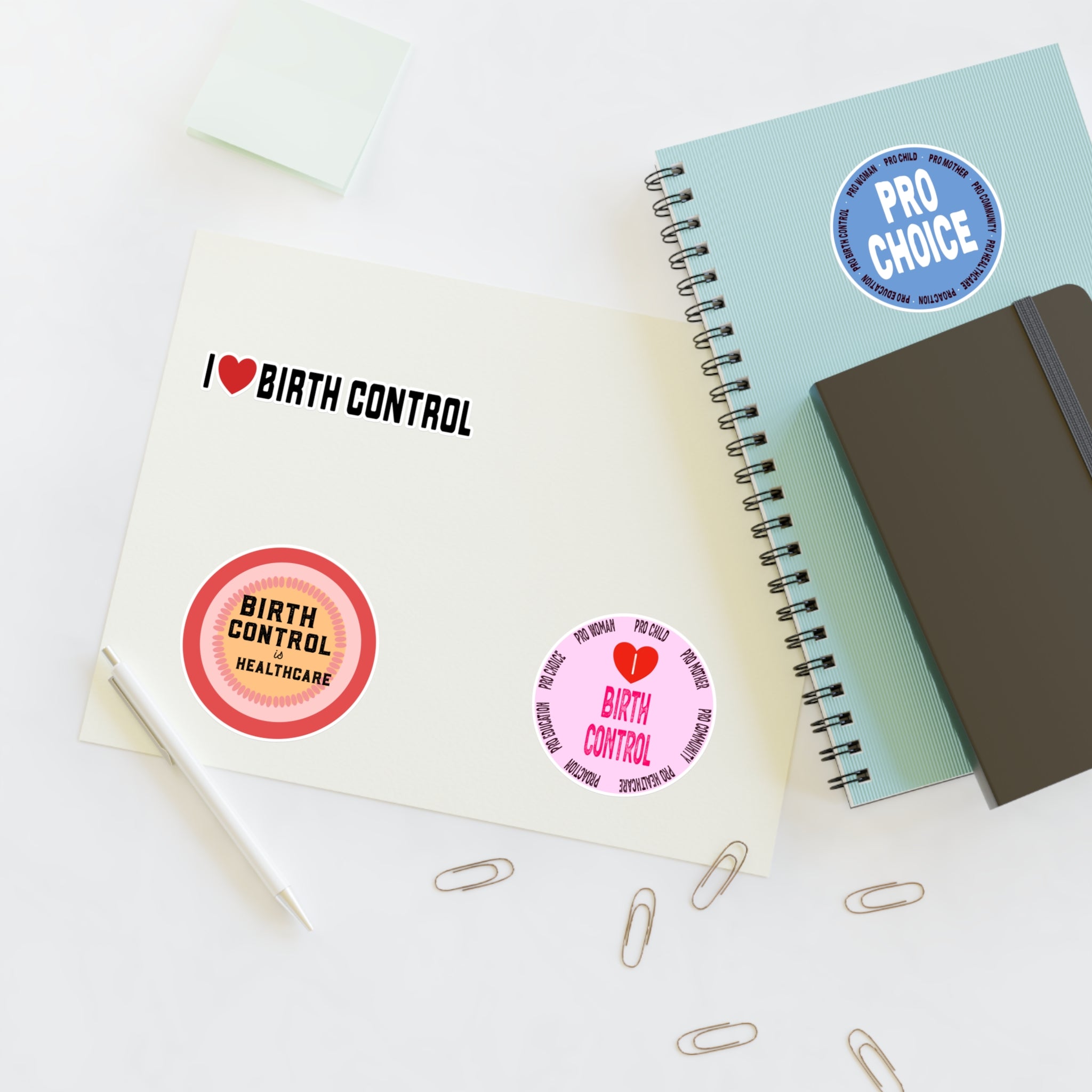 Pro-Choice Birth Control Sticker Sheet — Advocacy Political Vinyl Stickers