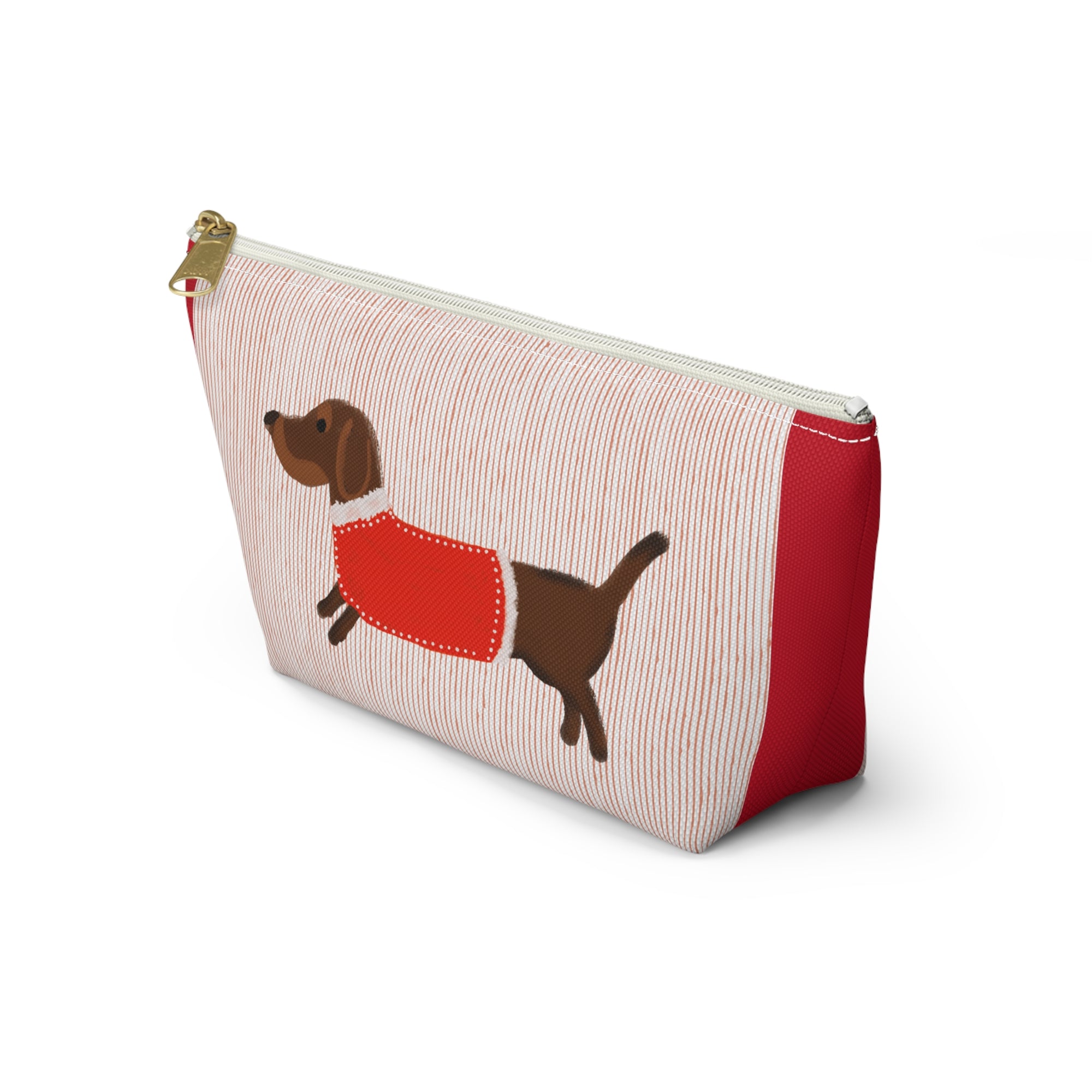 Dachshund in Red Sweater Accessory Pouch