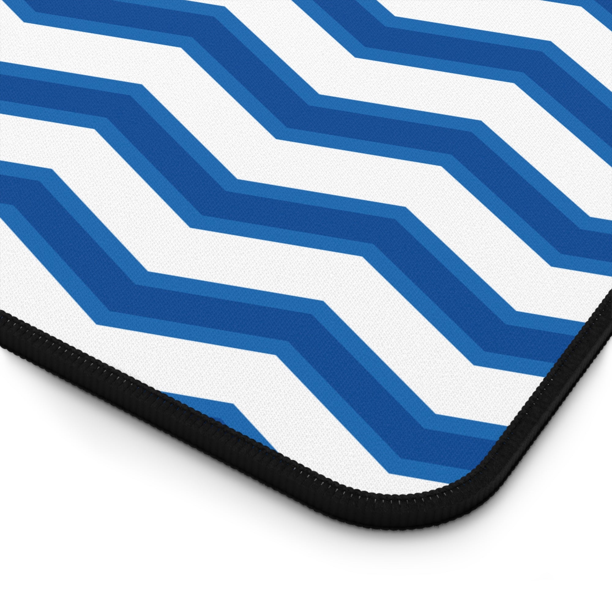 two Toned Blue Zig Zag Desk Mat