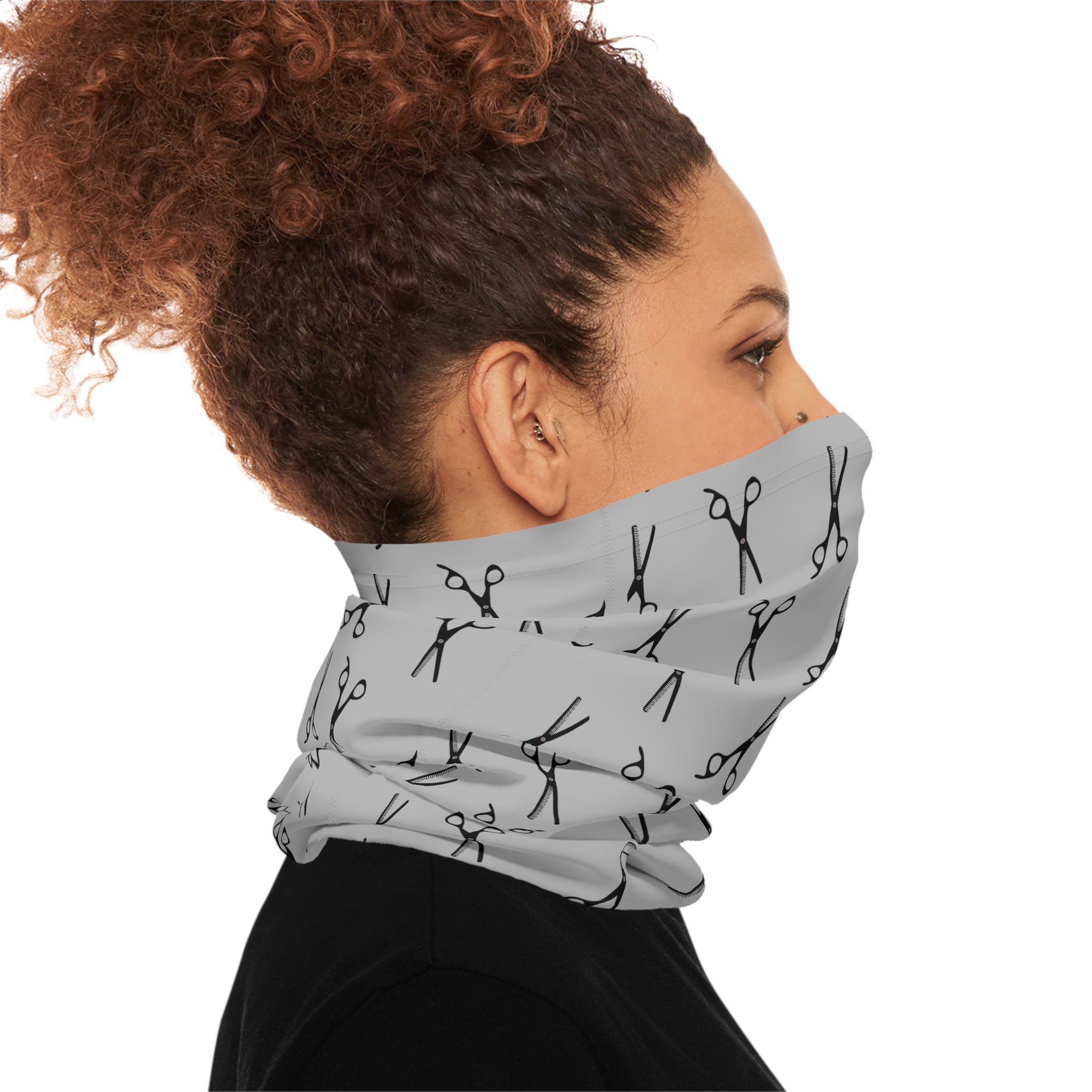 Scissors Pattern Neck Gaiter — Lightweight Hairdresser Face Mask