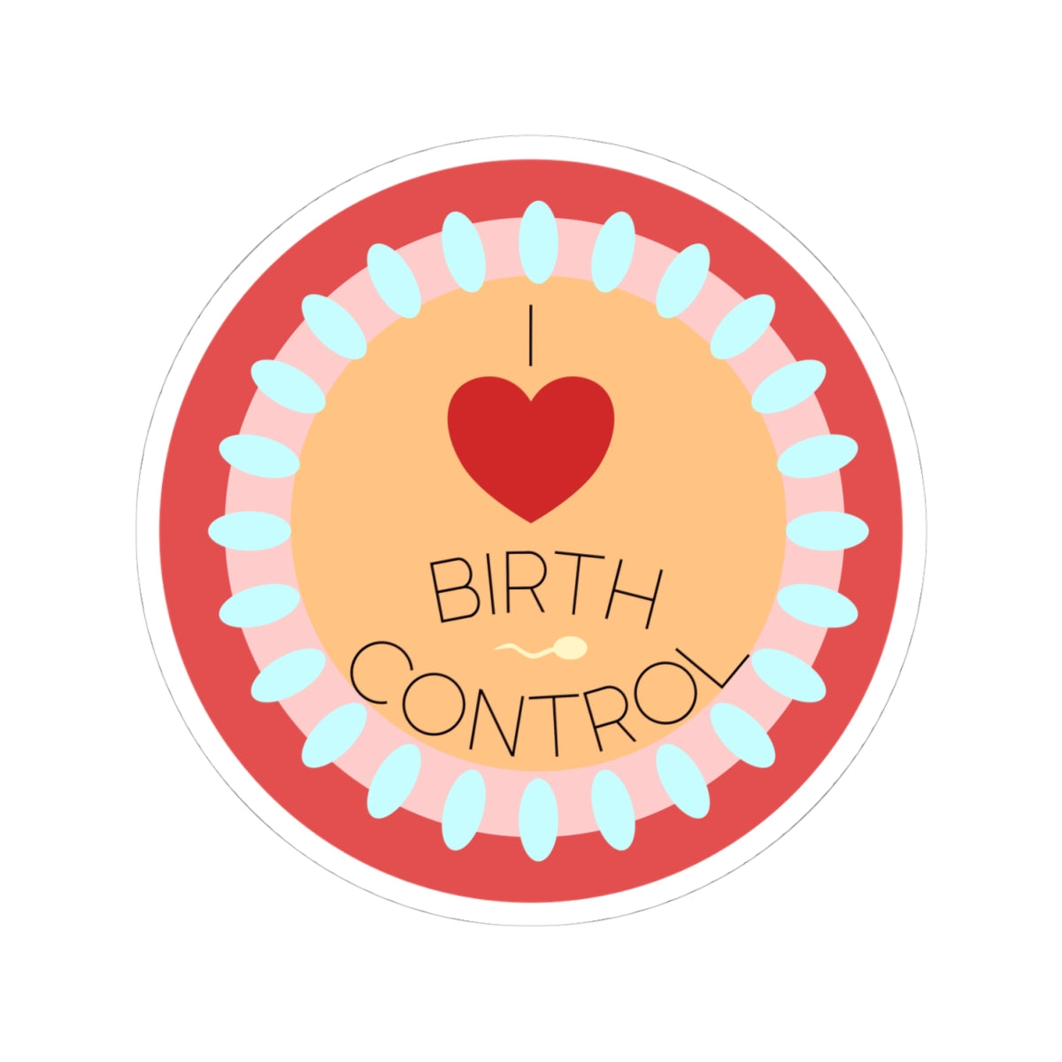 I Heart Birth Control Sticker