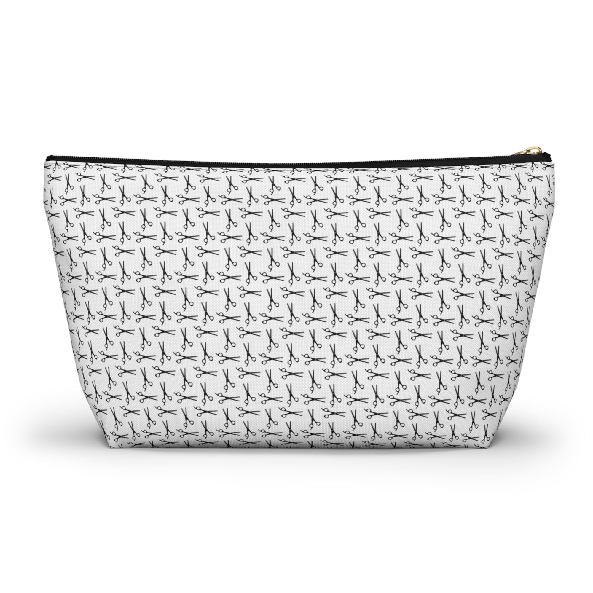 Shears Pattern Accessory Pouch — Minimal Grey Pattern Makeup & Travel Organizer