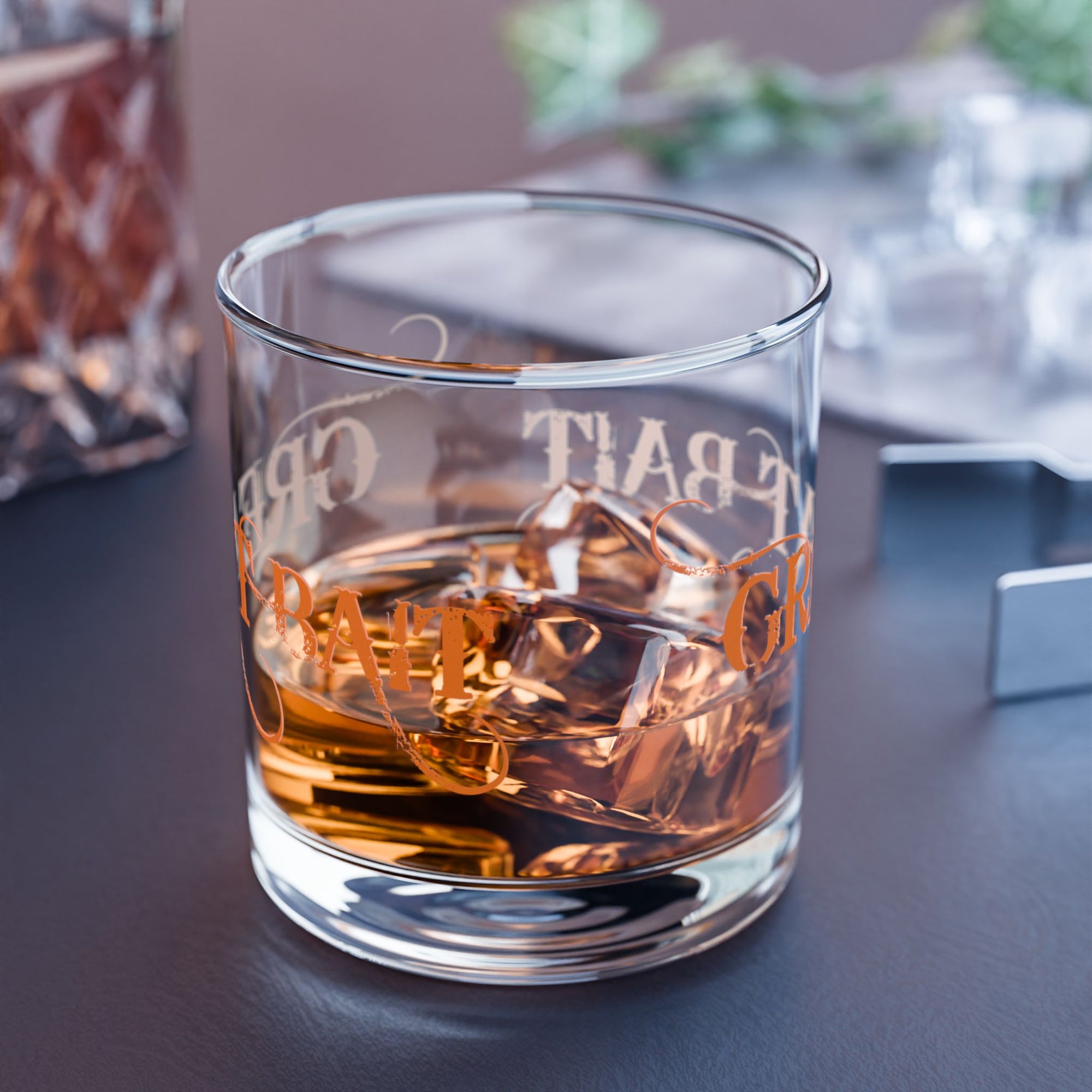 10oz Rocks Glass — 'Great Bait' Distressed Script Whiskey Glass
