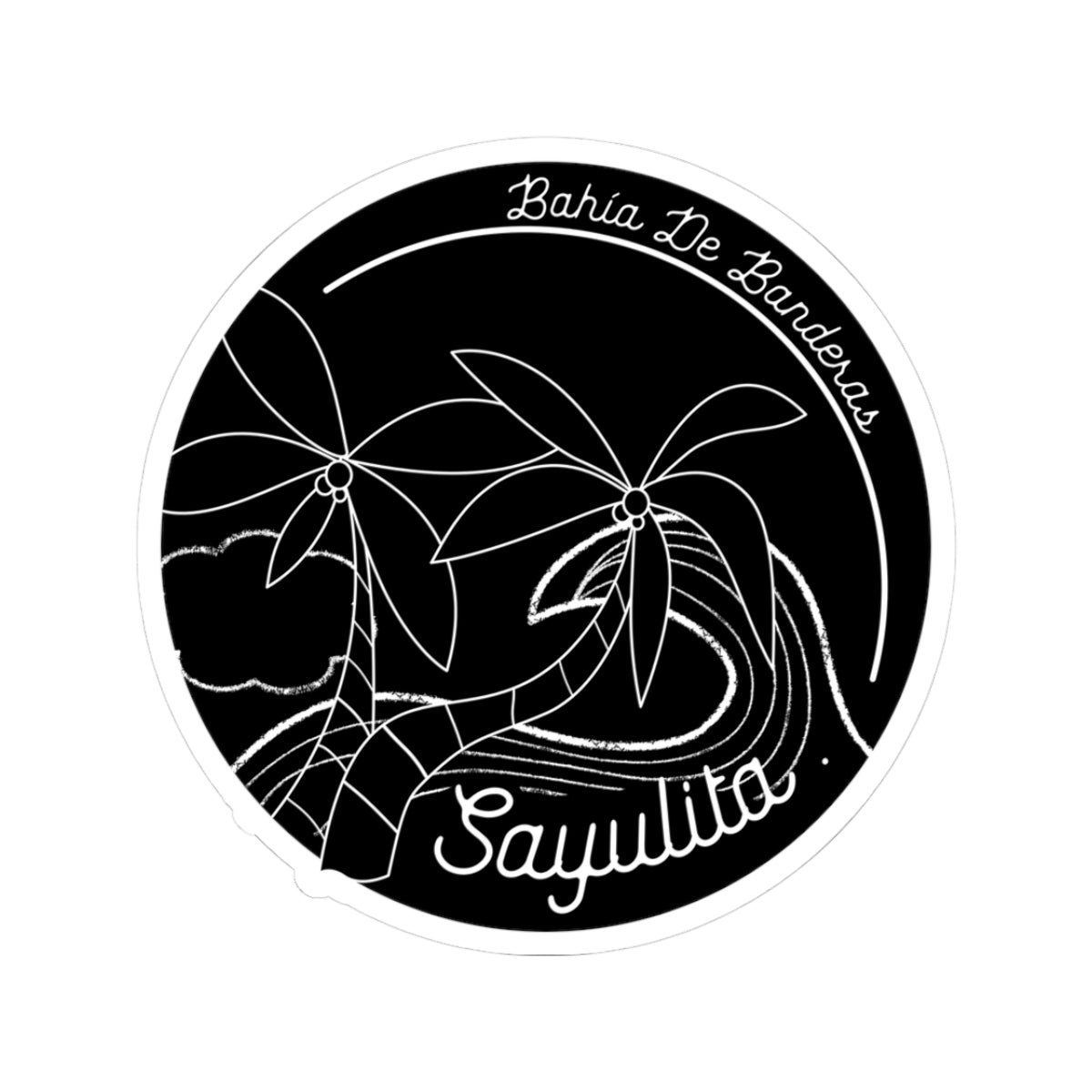 Sayulita Bahia de Banderas Sticker – Black Palm Tree Surf Circle