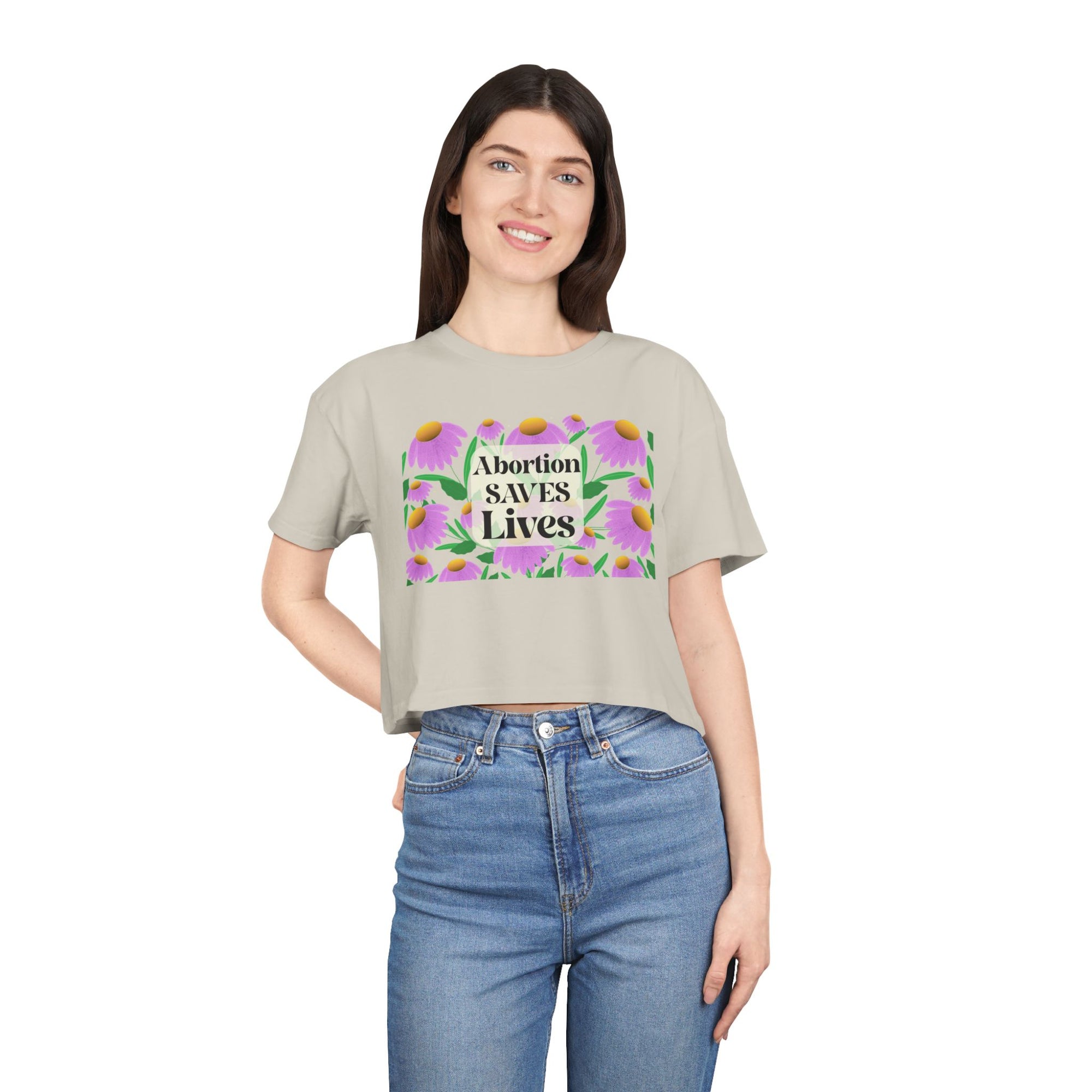 Abortion Saves LIves Cropped Shirt
