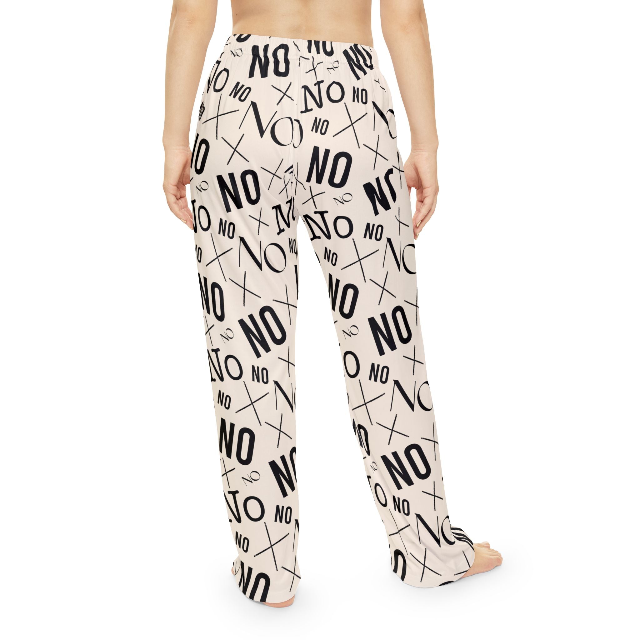 Women's 'NO' Pattern Pajama Pants - Graphic Lounge Sleepwear