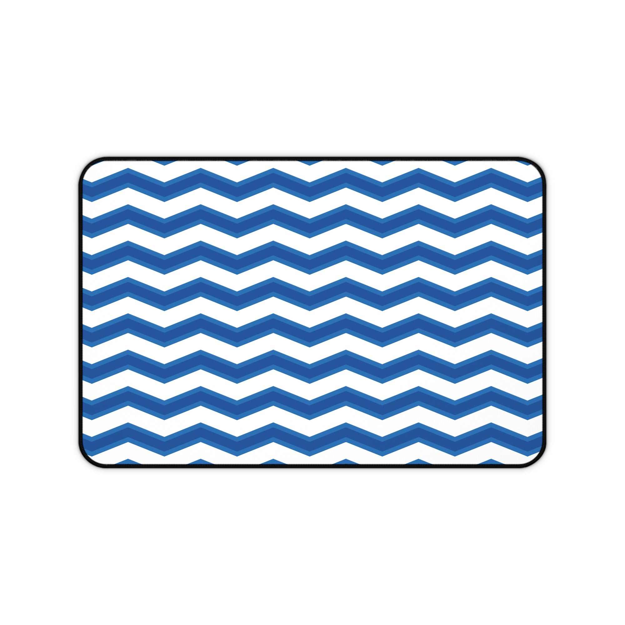 two Toned Blue Zig Zag Desk Mat