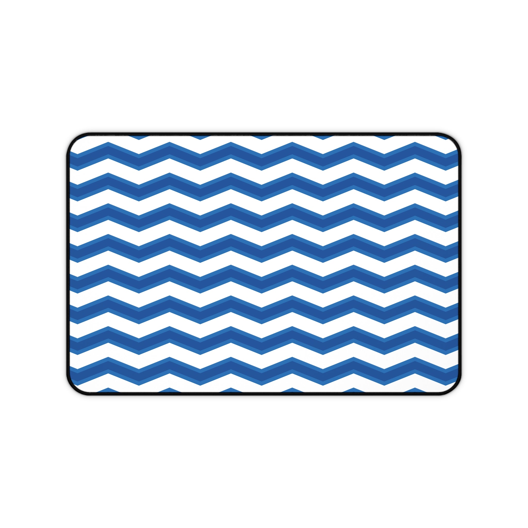 two Toned Blue Zig Zag Desk Mat