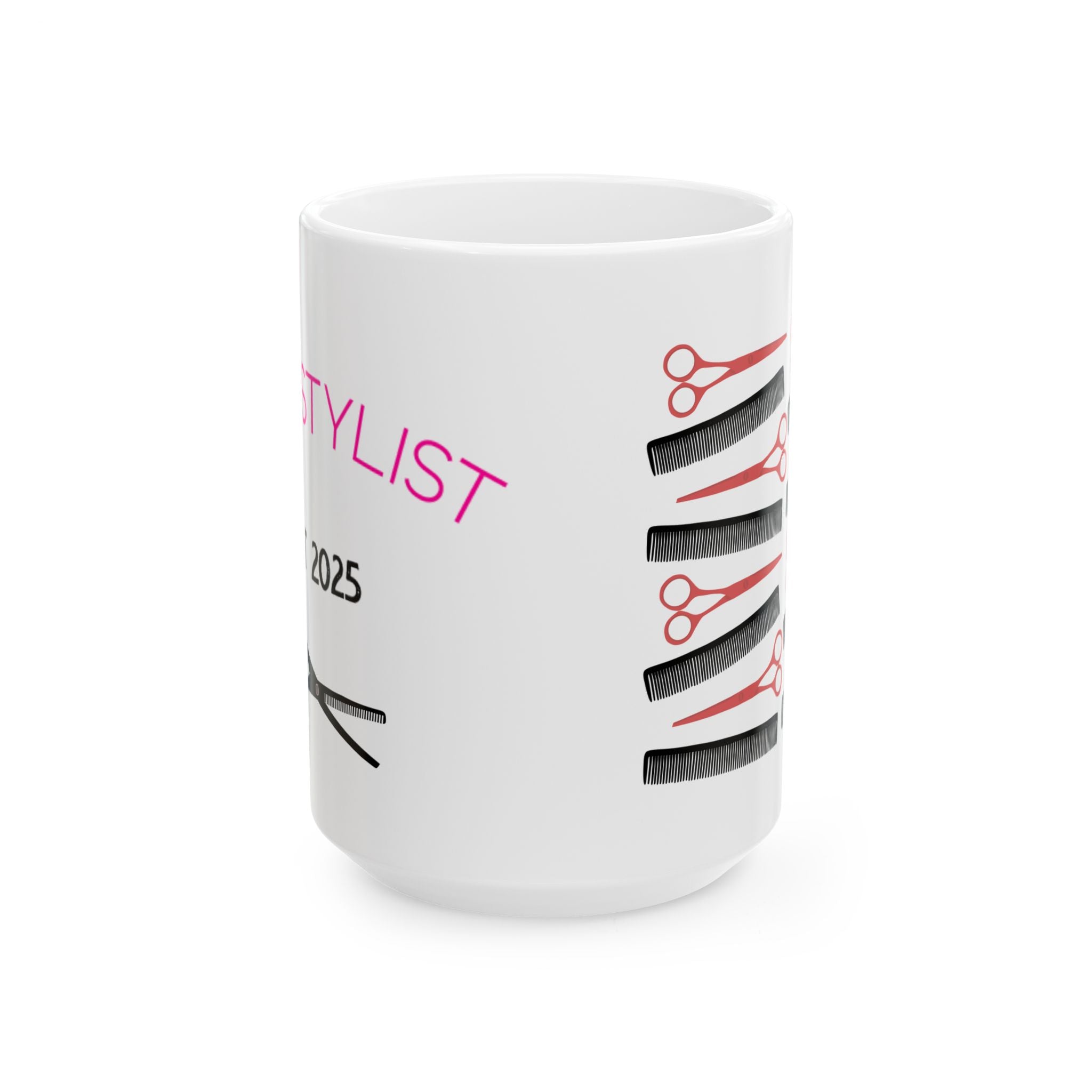 Hairstylist Coffee Mug — Gifts for Hairdressers with Scissors & Comb Design (11oz/15oz)