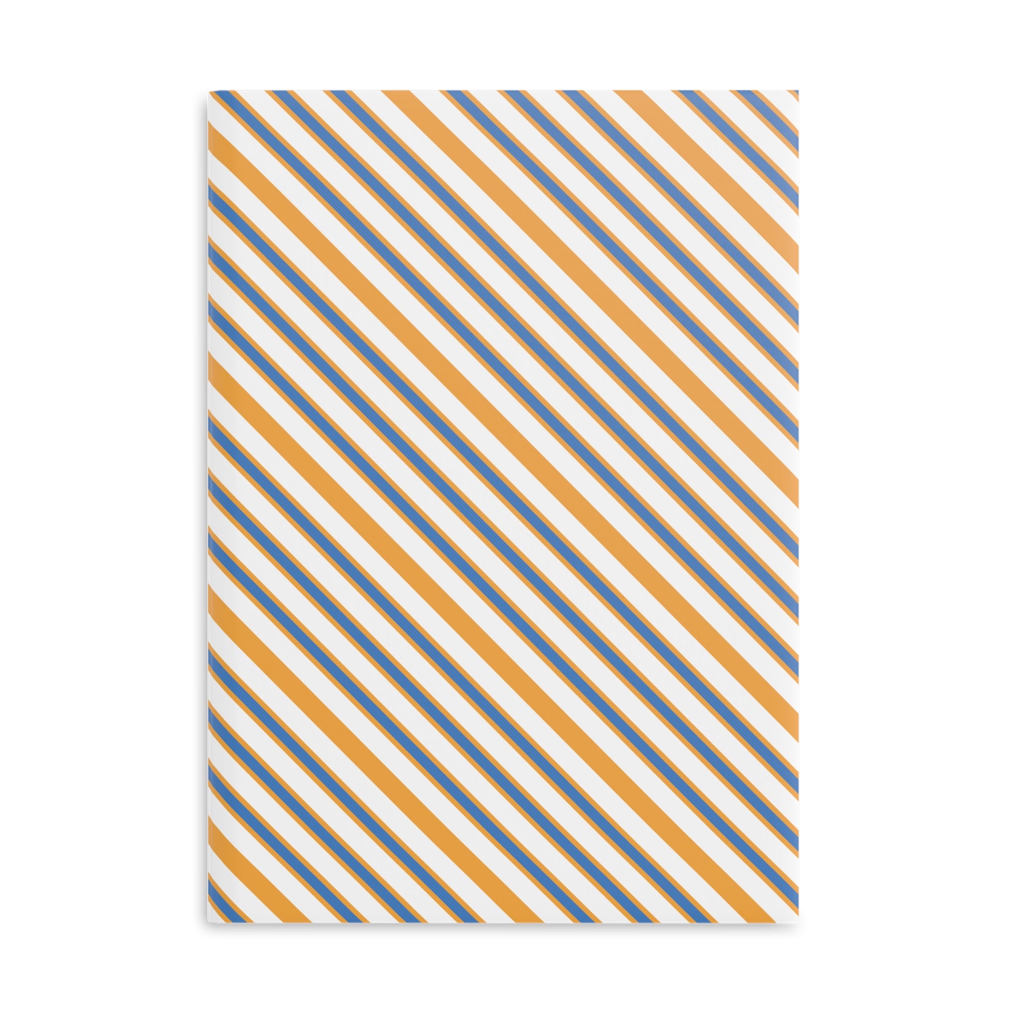 Striped Hardcover Notebook — Orange & Navy Diagonal Pattern