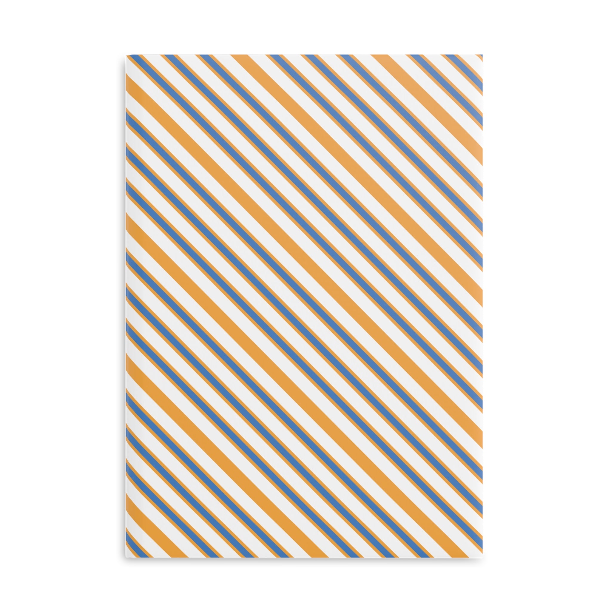 Striped Hardcover Notebook — Orange & Navy Diagonal Pattern