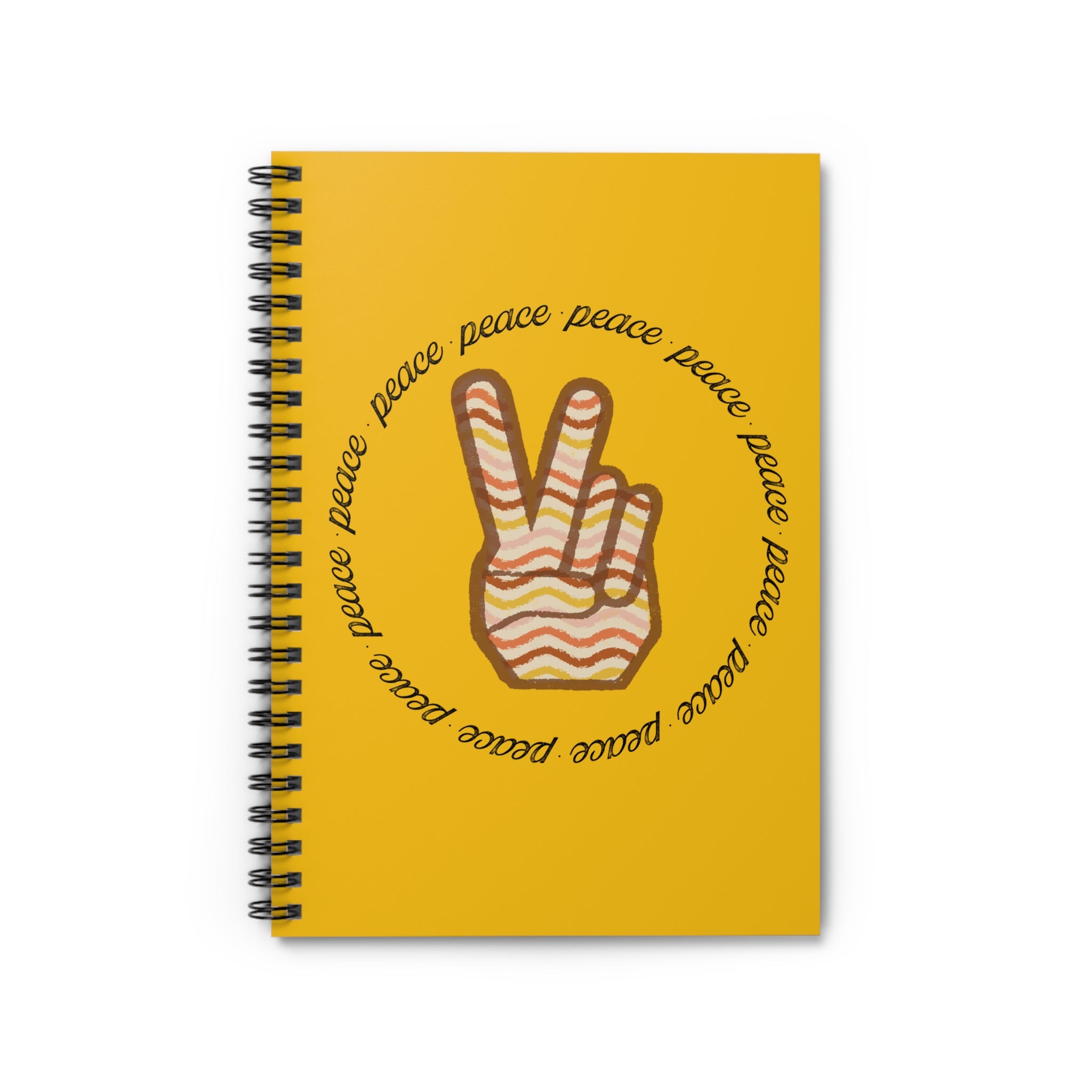 Peace Sign Spiral Notebook — Retro Vibes Ruled Journal