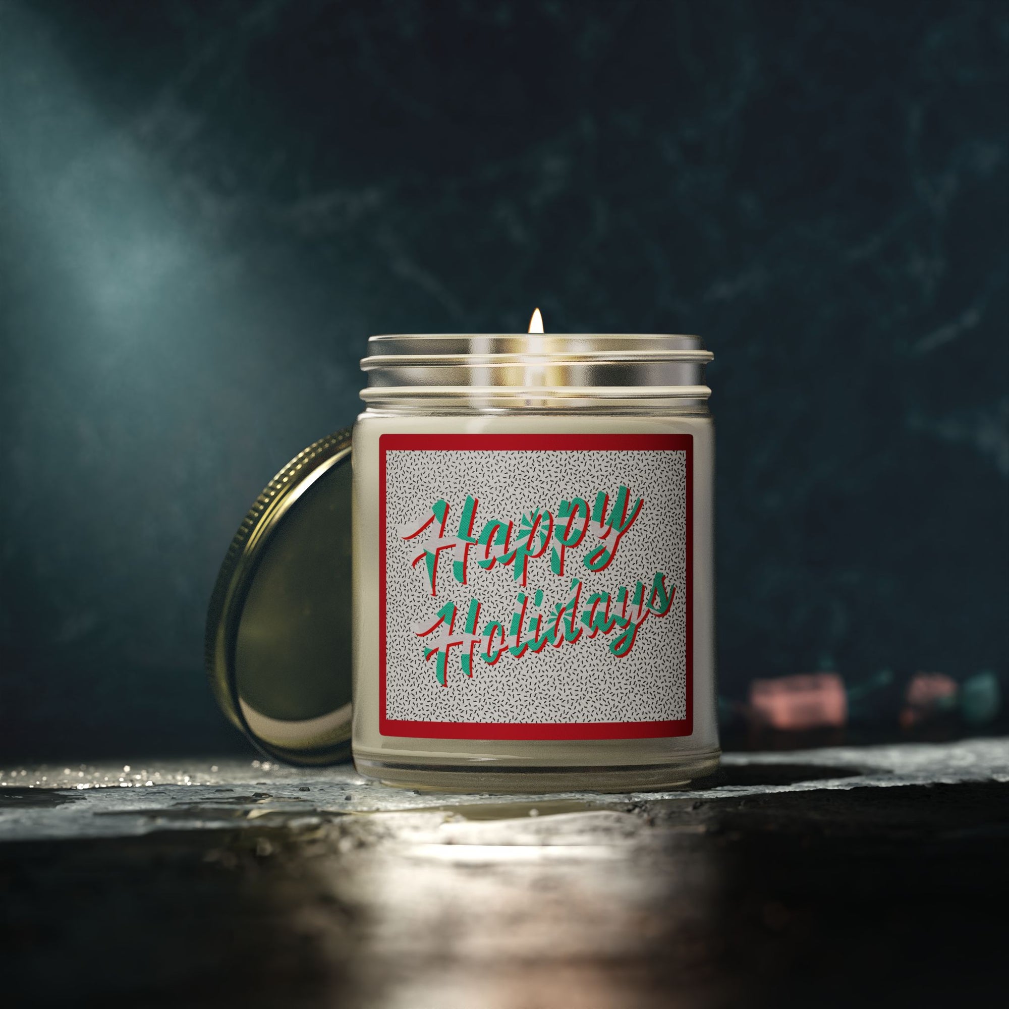 Happy Holiday Peppermint Stripe Candle