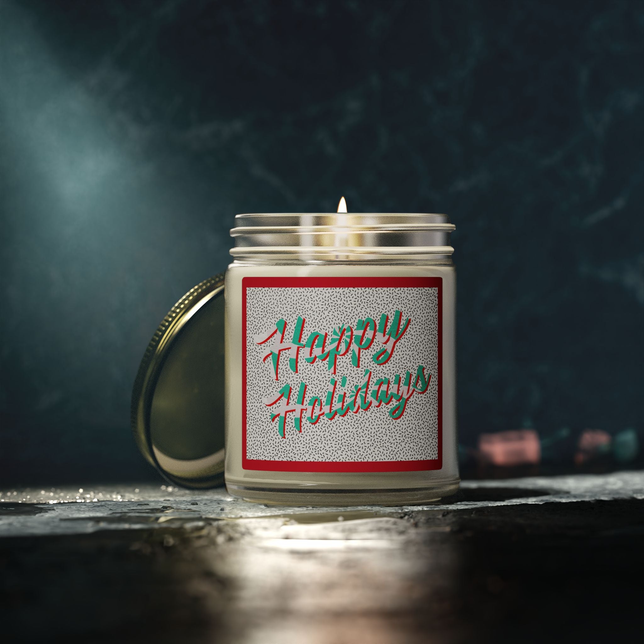 Happy Holiday Peppermint Stripe Candle