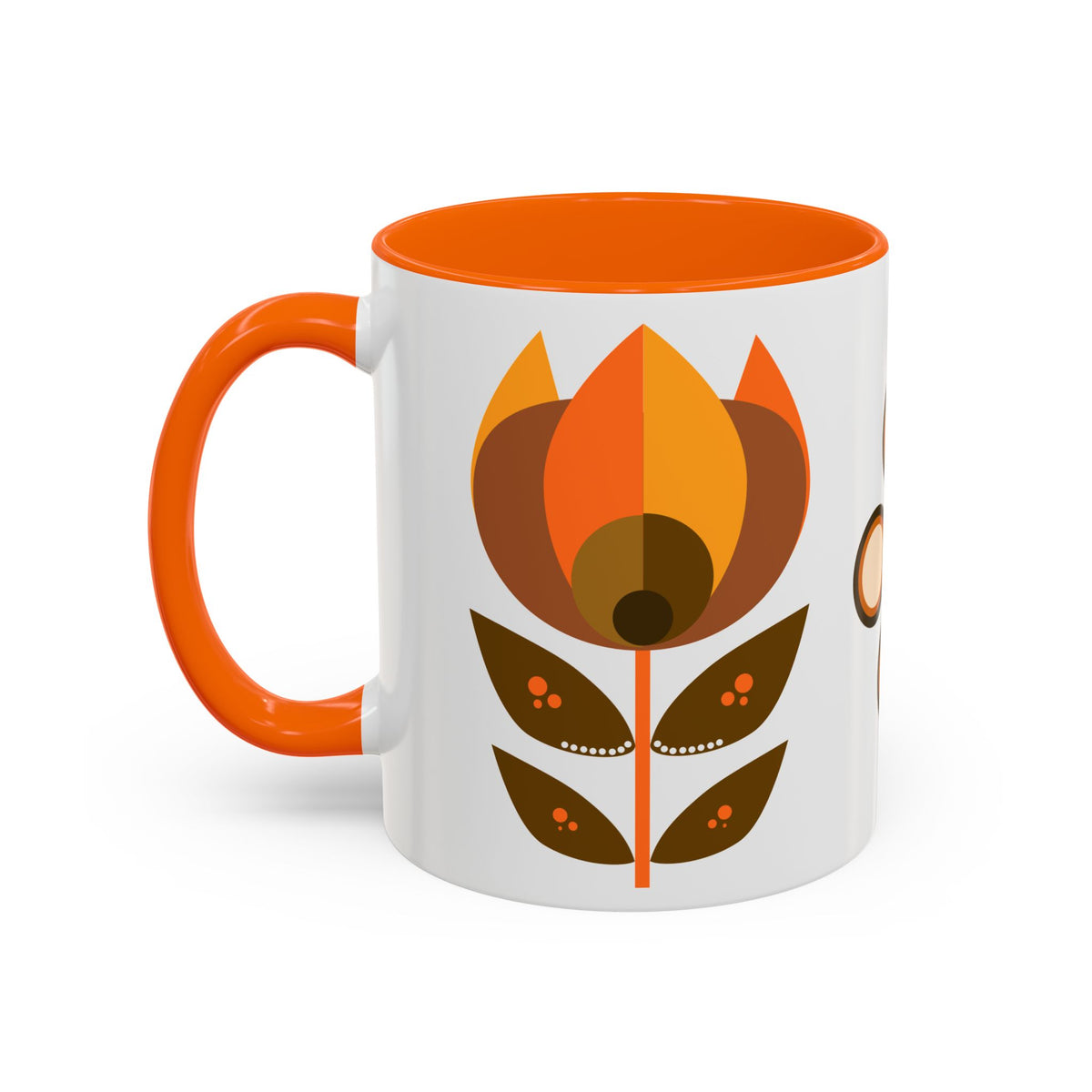 Retro Mid-Century Modern Floral Accent Coffee Mug