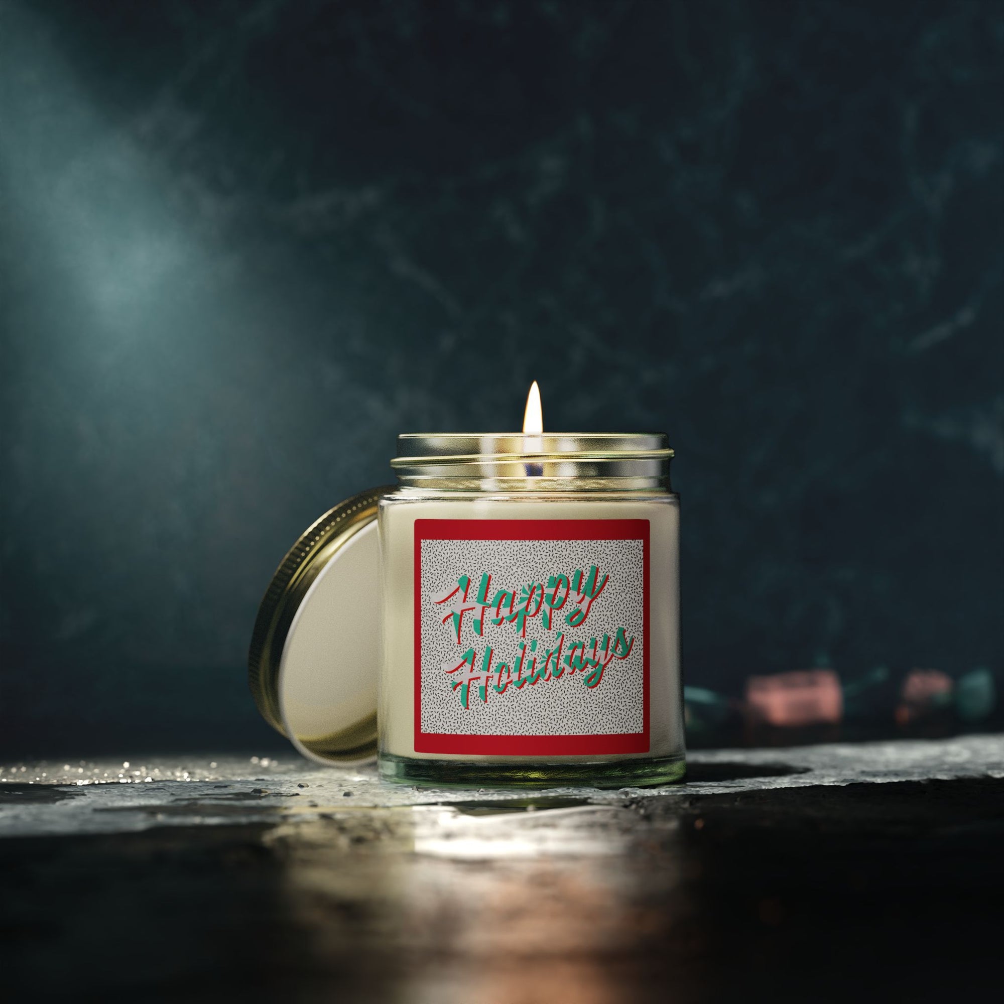 Happy Holiday Peppermint Stripe Candle