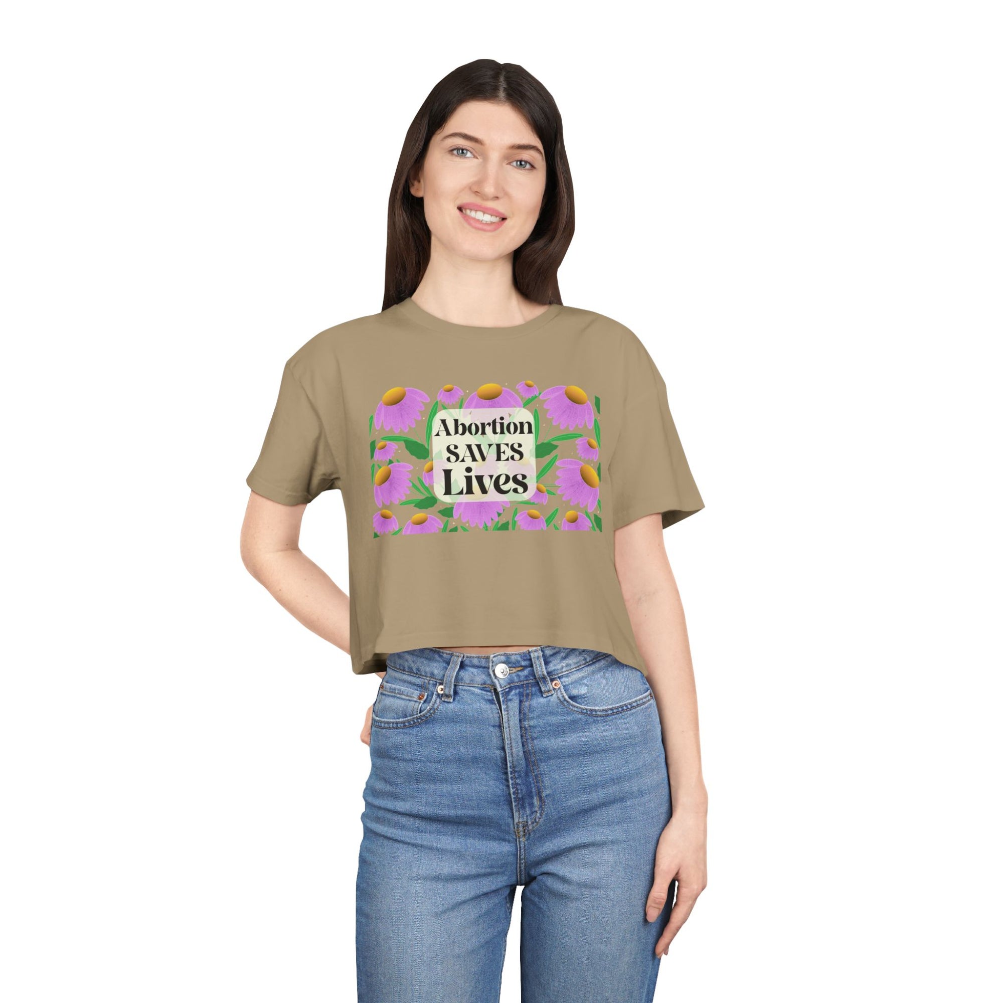Abortion Saves LIves Cropped Shirt