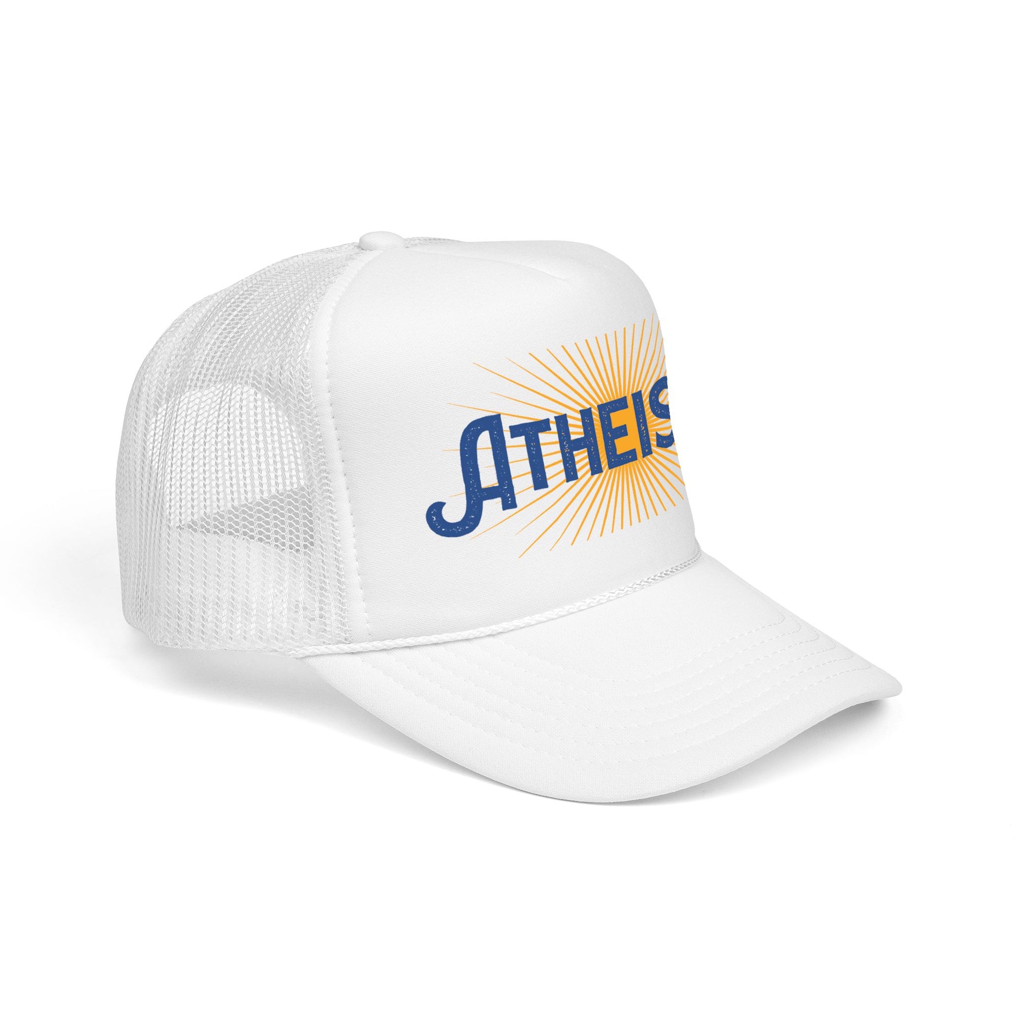 Atheist Foam Trucker Hat — Retro Sunburst Logo Cap
