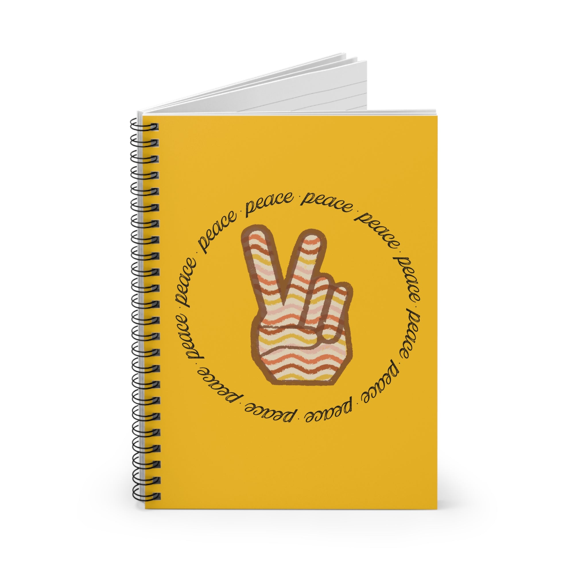 Peace Sign Spiral Notebook — Retro Vibes Ruled Journal