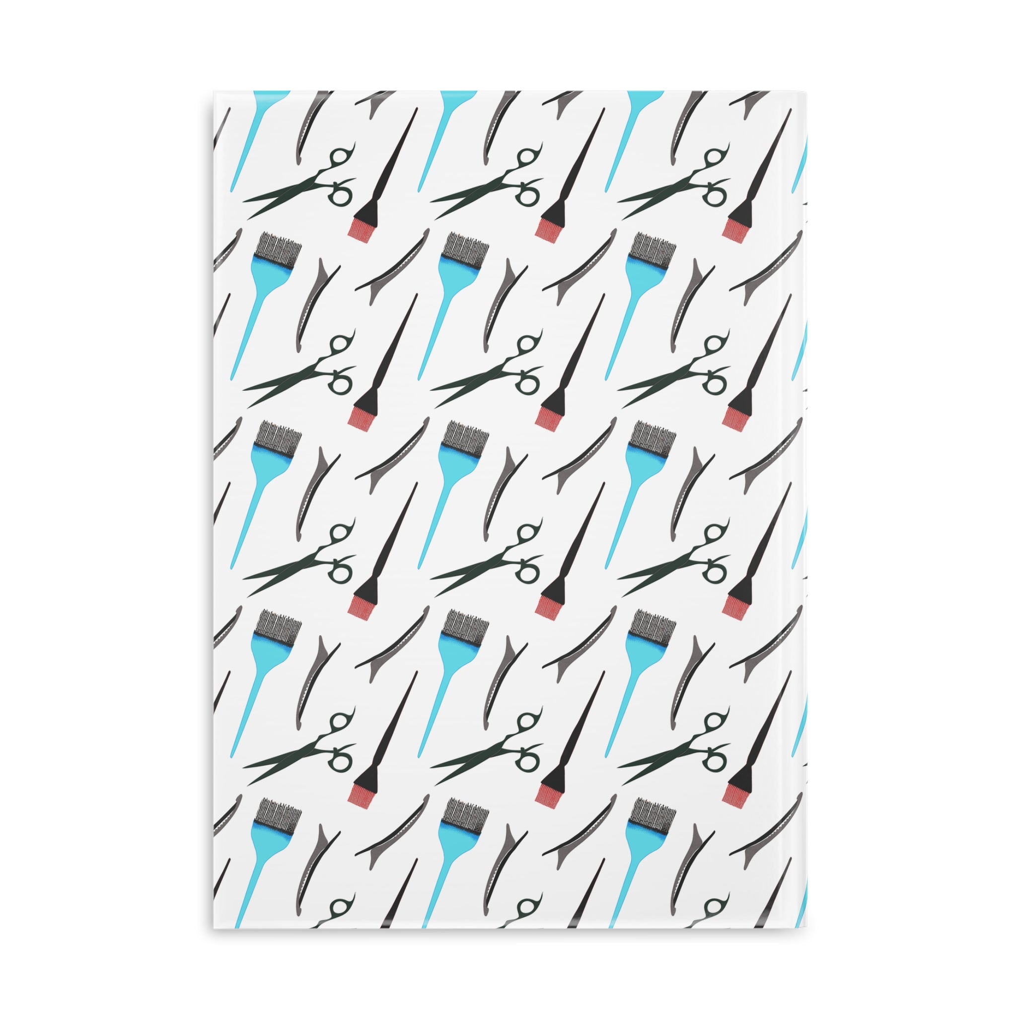 Stylist's Tools Hardcover Notebook | Scissors Brush Comb Pattern Journal