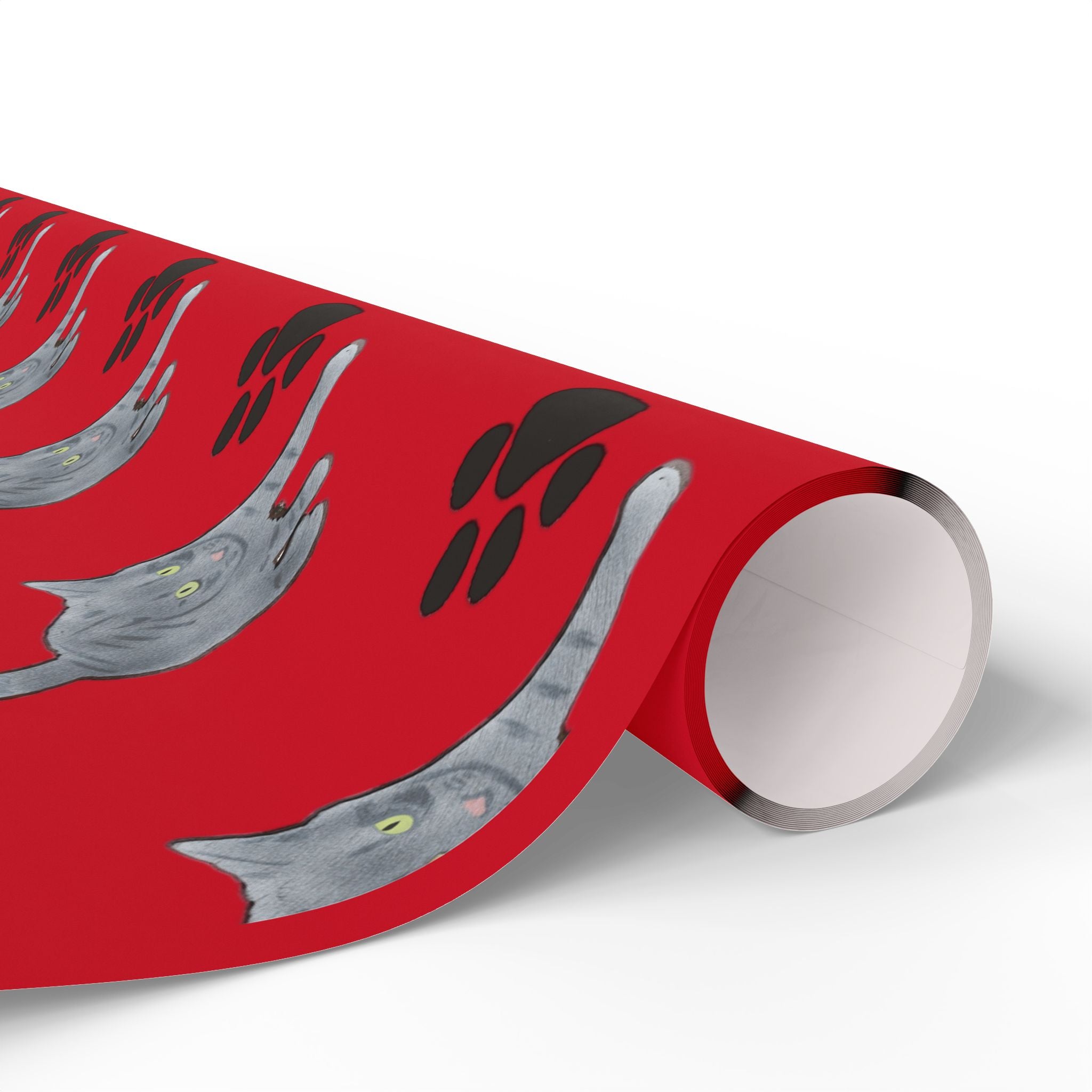 Cat Paw Print Wrapping Paper
