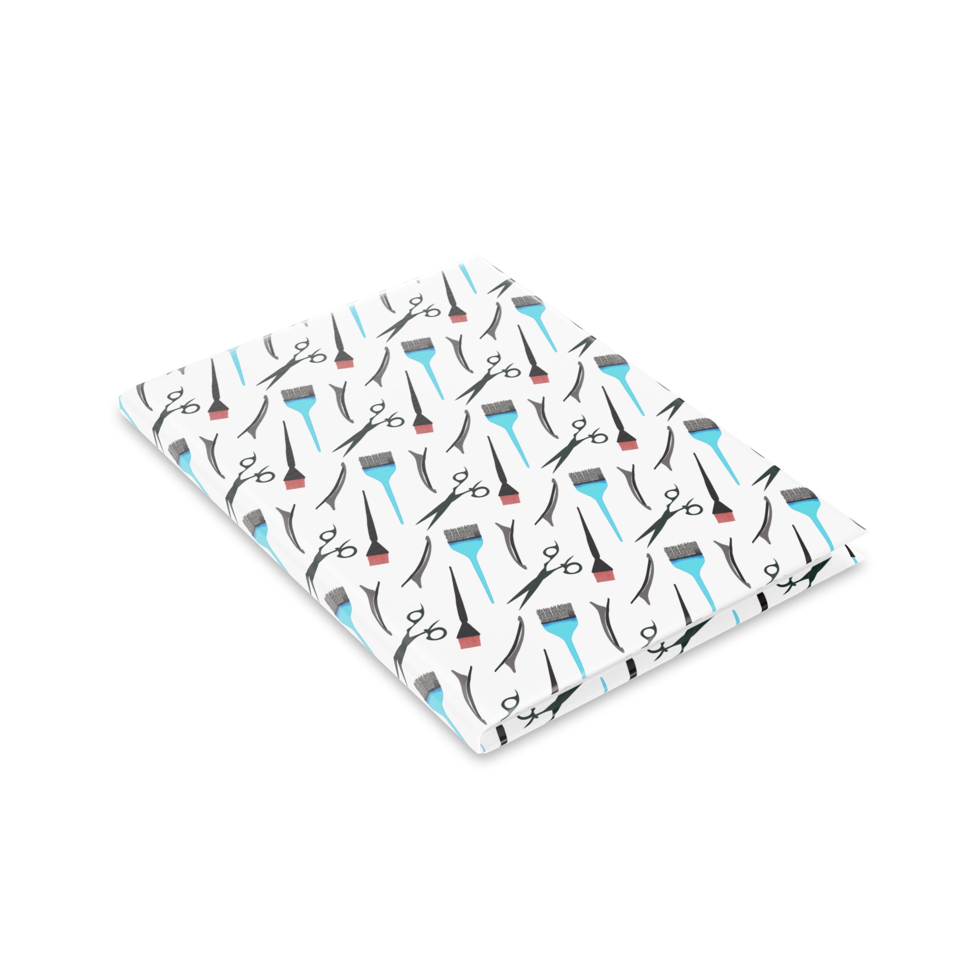 Stylist's Tools Hardcover Notebook | Scissors Brush Comb Pattern Journal