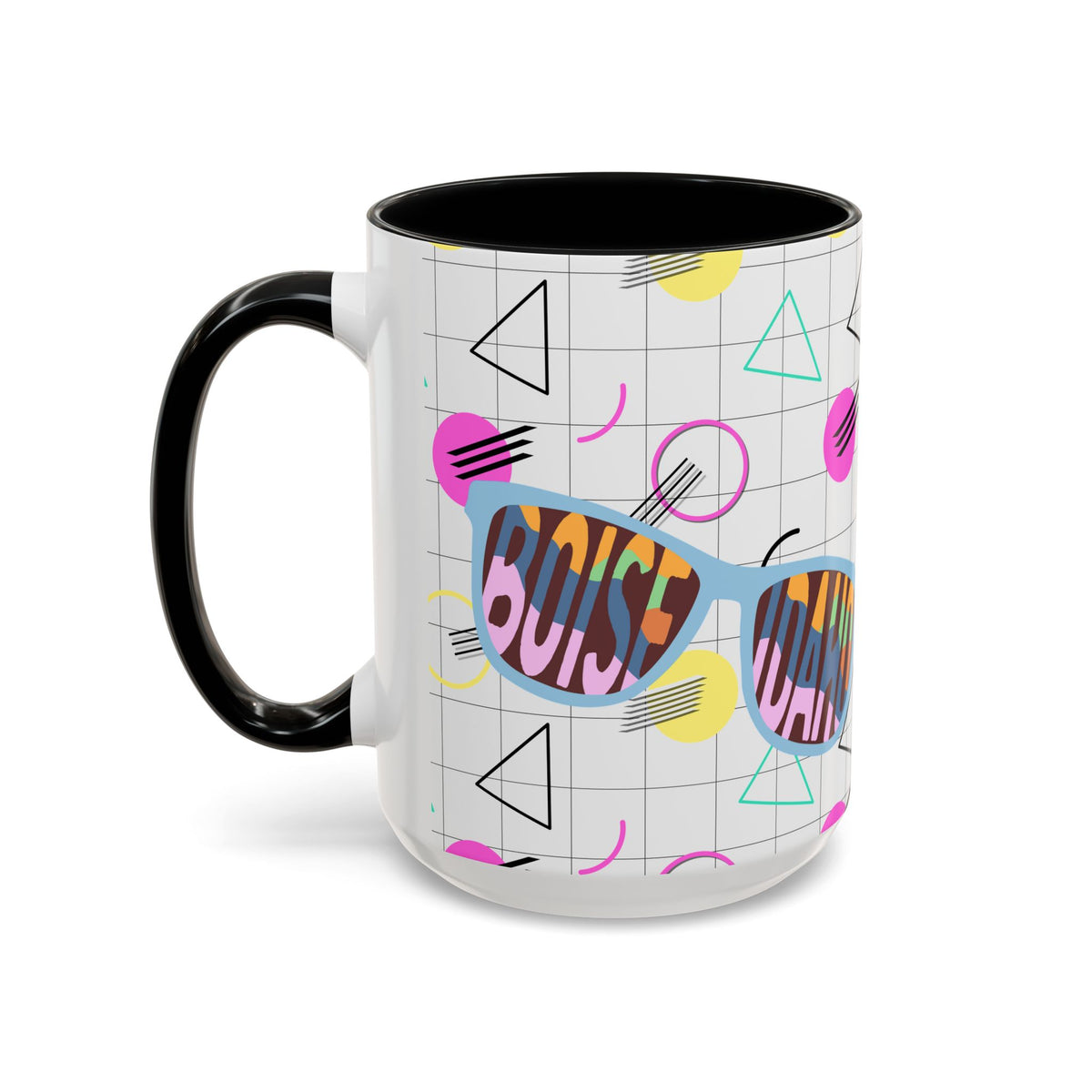 Boise Idaho Retro Sunglasses Accent Coffee Mug – 80's Retro State Pride 11/15oz
