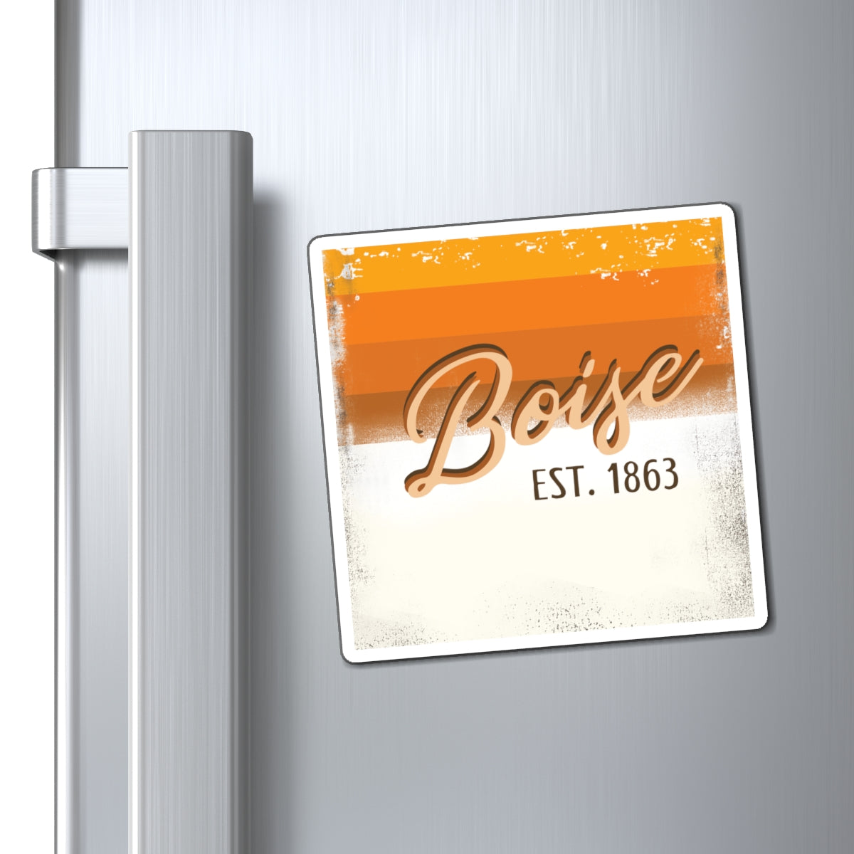 Boise Vintage Stripes Magnet — 'Boise EST. 1863' Retro Refrigerator Magnet