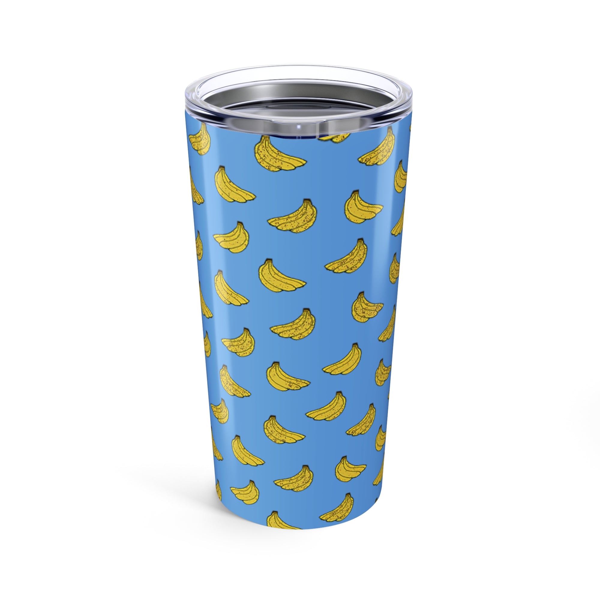 Banana Pattern 20oz Insulated Tumbler — Bright Blue Fruit Repeat Travel Cup