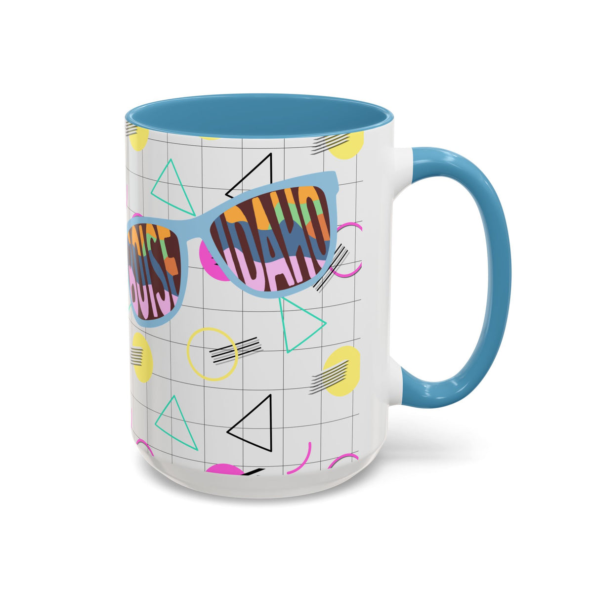 Boise Idaho Retro Sunglasses Accent Coffee Mug – 80's Retro State Pride 11/15oz
