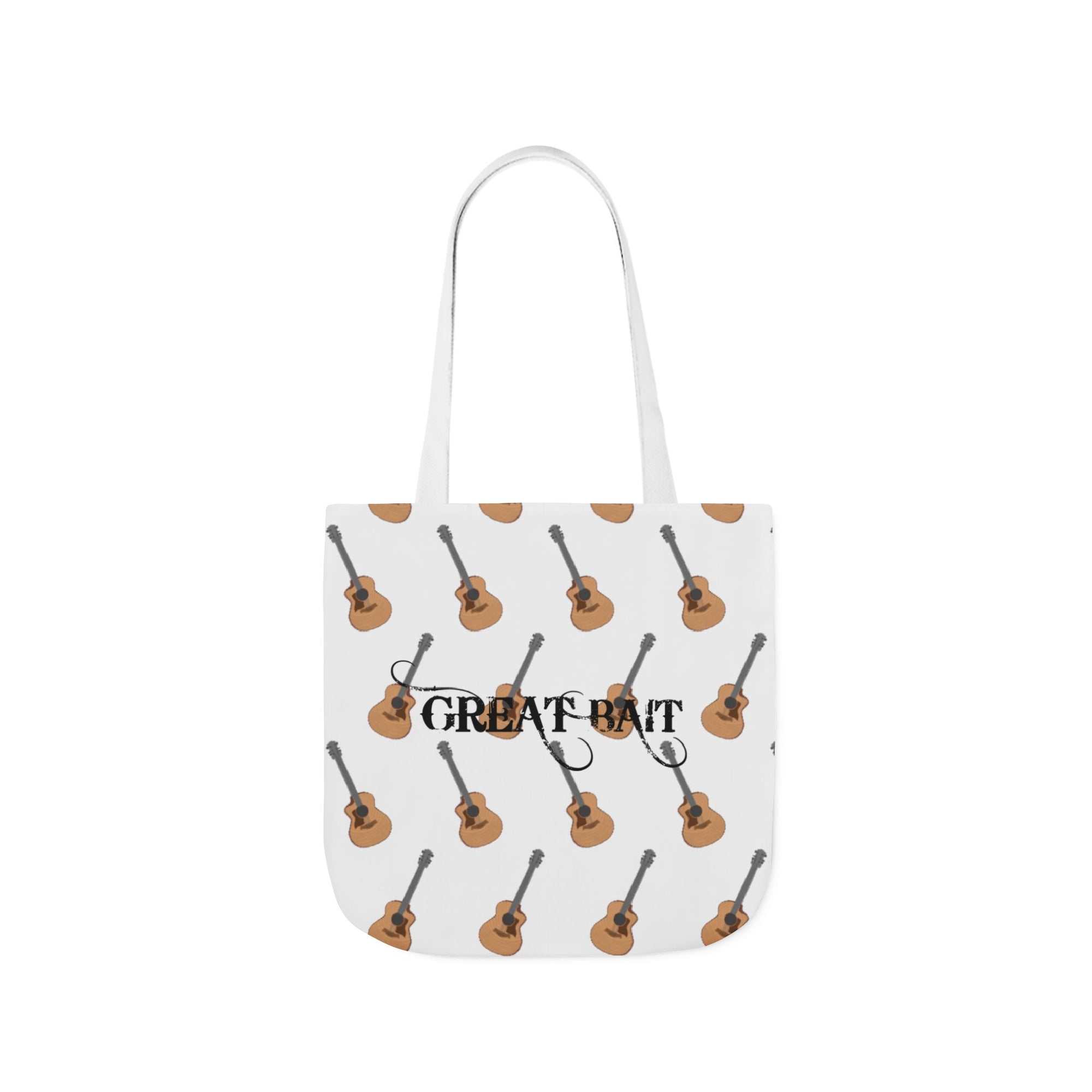 Great Bait, Acoustic Guitar Pattern Canvas Tote  Music Lover Shoulder Bag