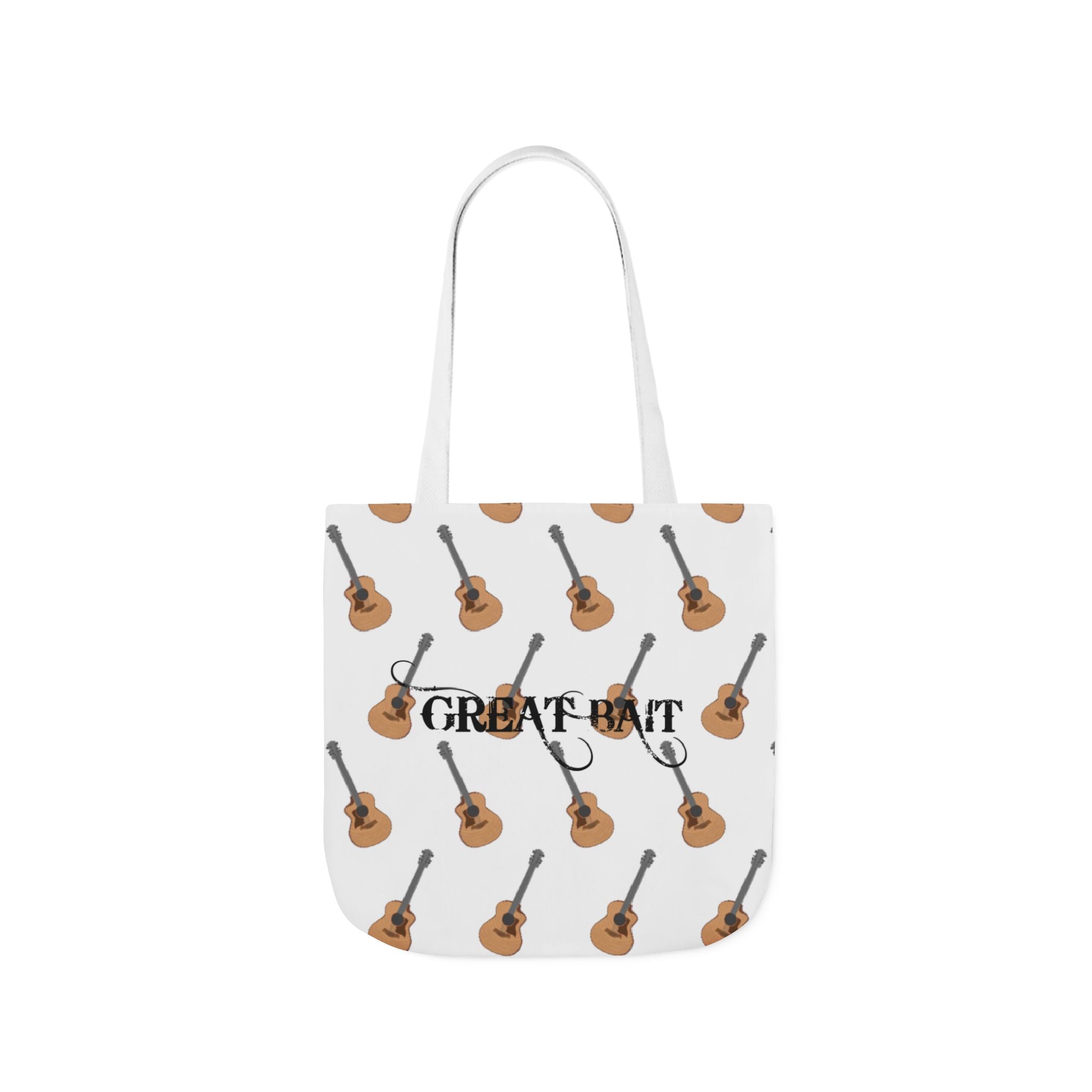 Great Bait, Acoustic Guitar Pattern Canvas Tote  Music Lover Shoulder Bag