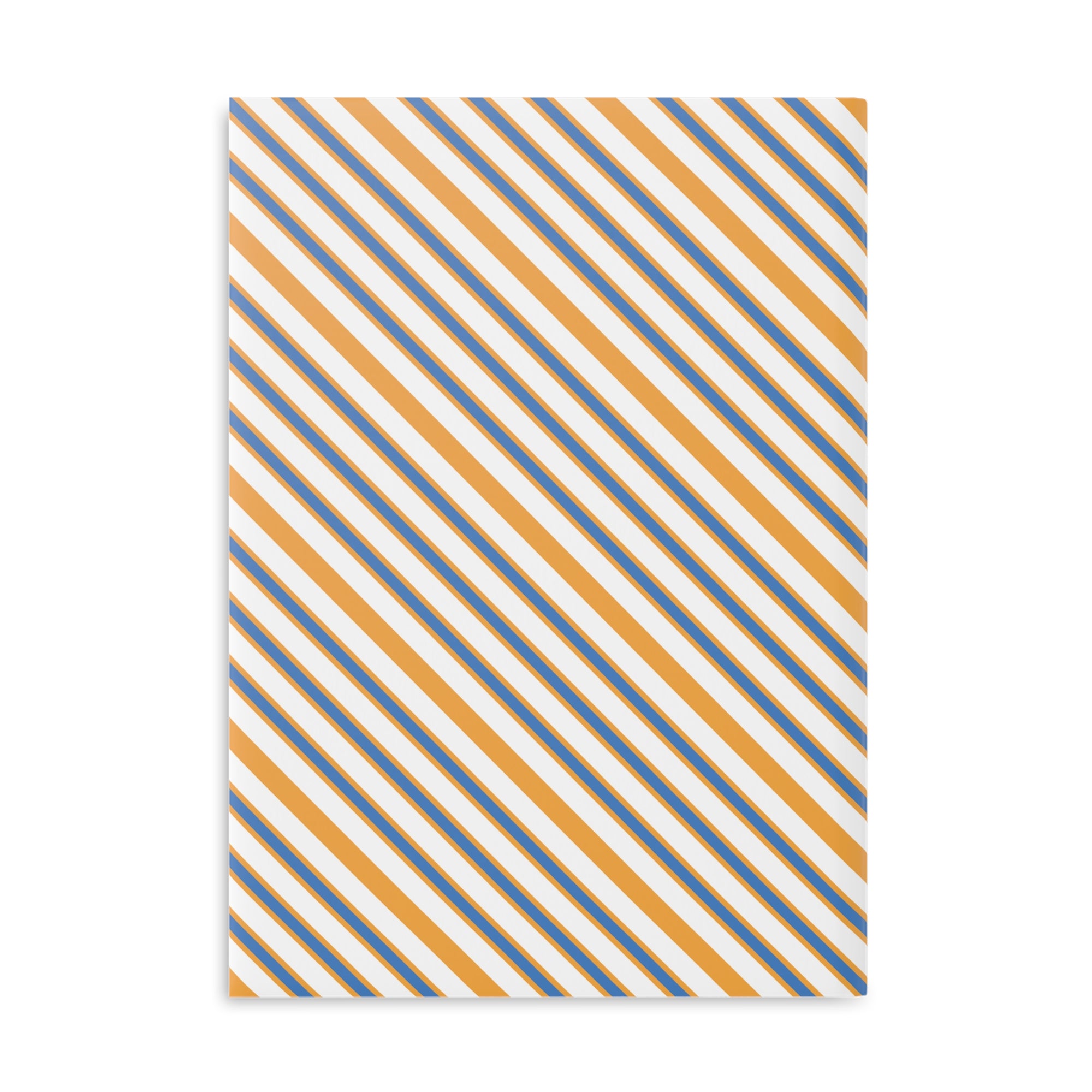 Striped Hardcover Notebook — Orange & Navy Diagonal Pattern