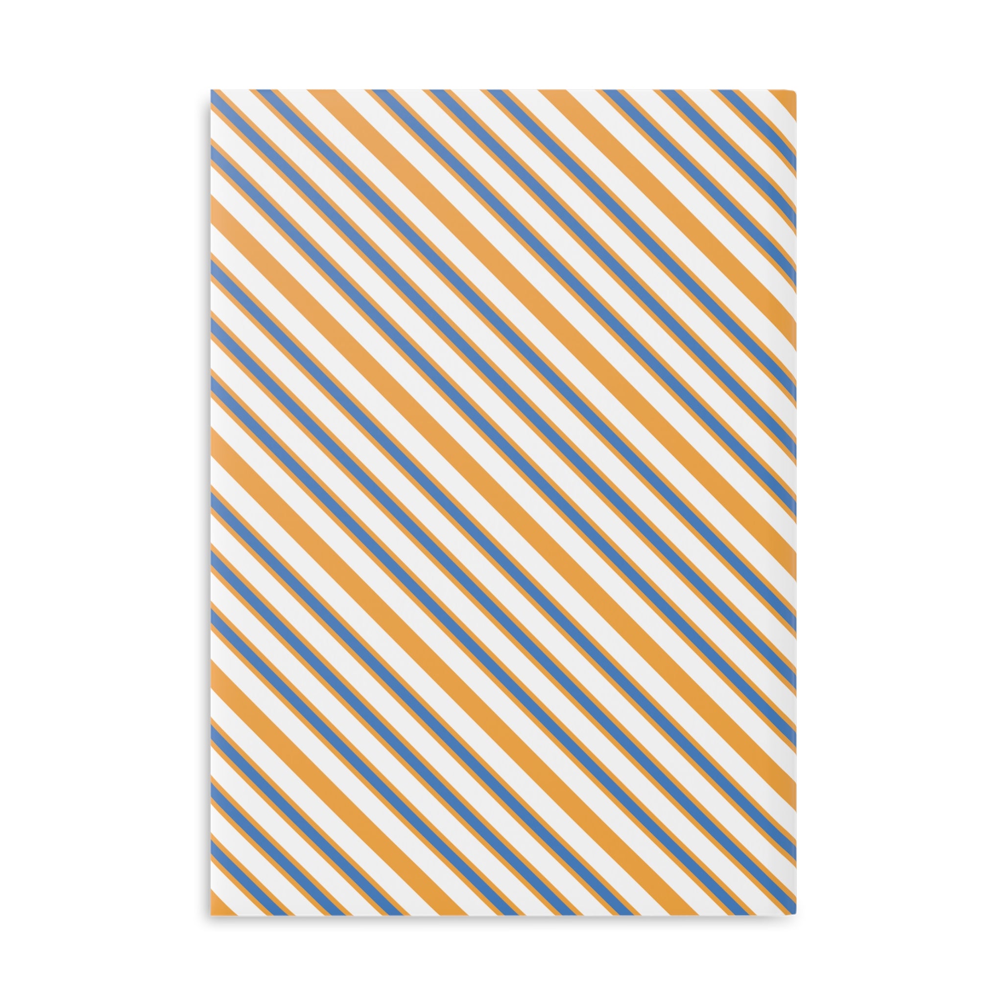 Striped Hardcover Notebook — Orange & Navy Diagonal Pattern