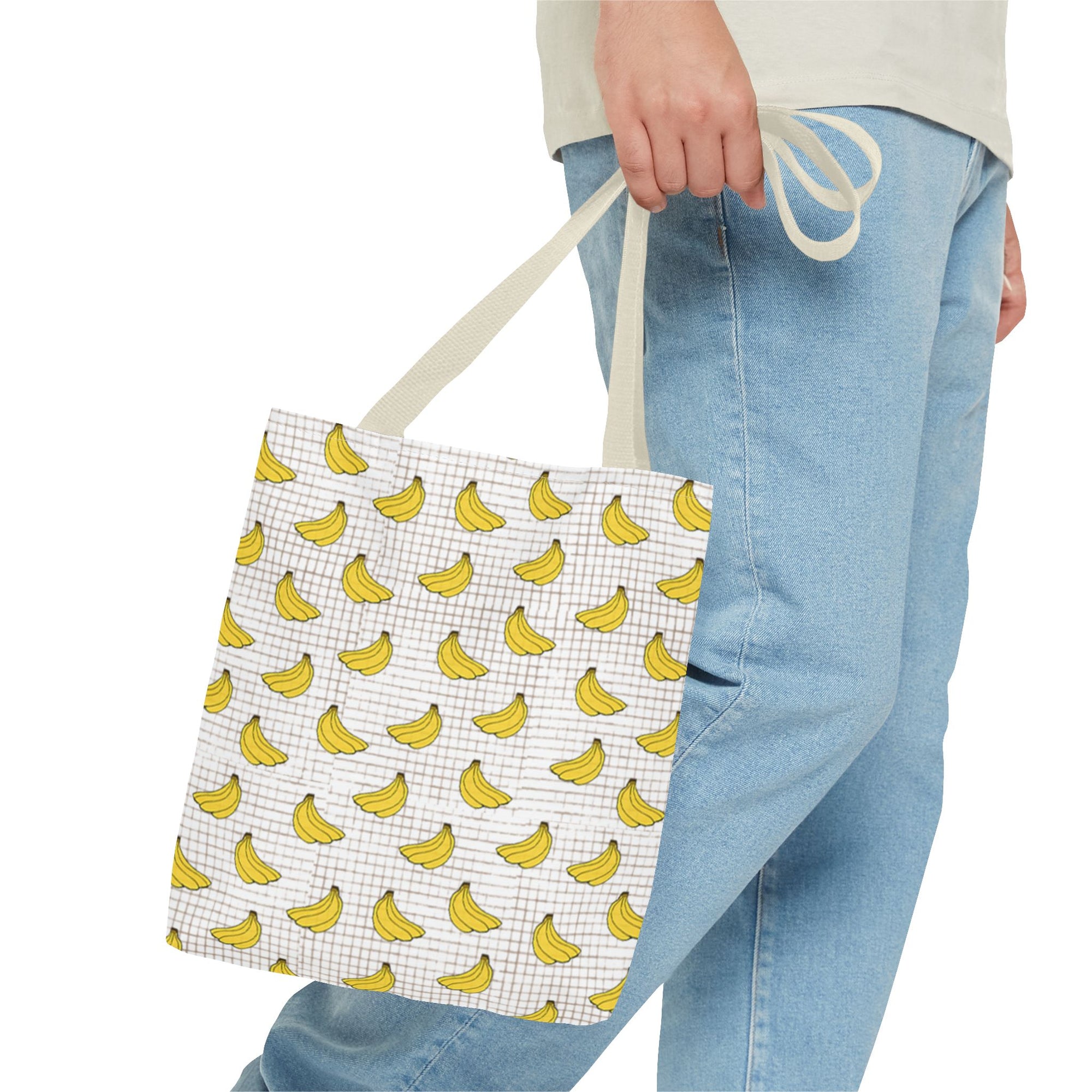 Bananas Pattern Tote Bag — Cute Yellow Fruit Print All-Over-Print Shopper