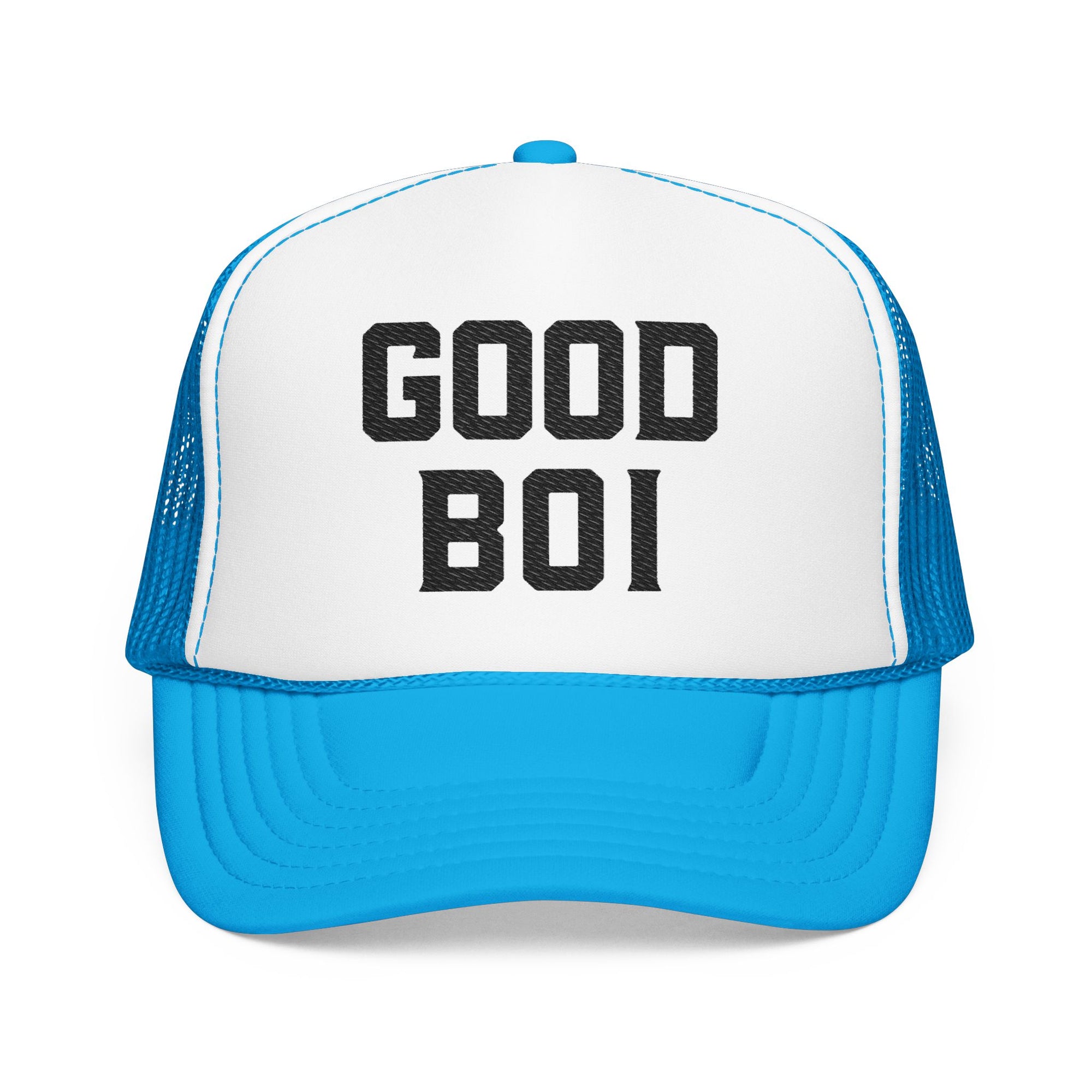 Good Boi Embroidered Trucker Hat — Classic Foam Mesh Cap