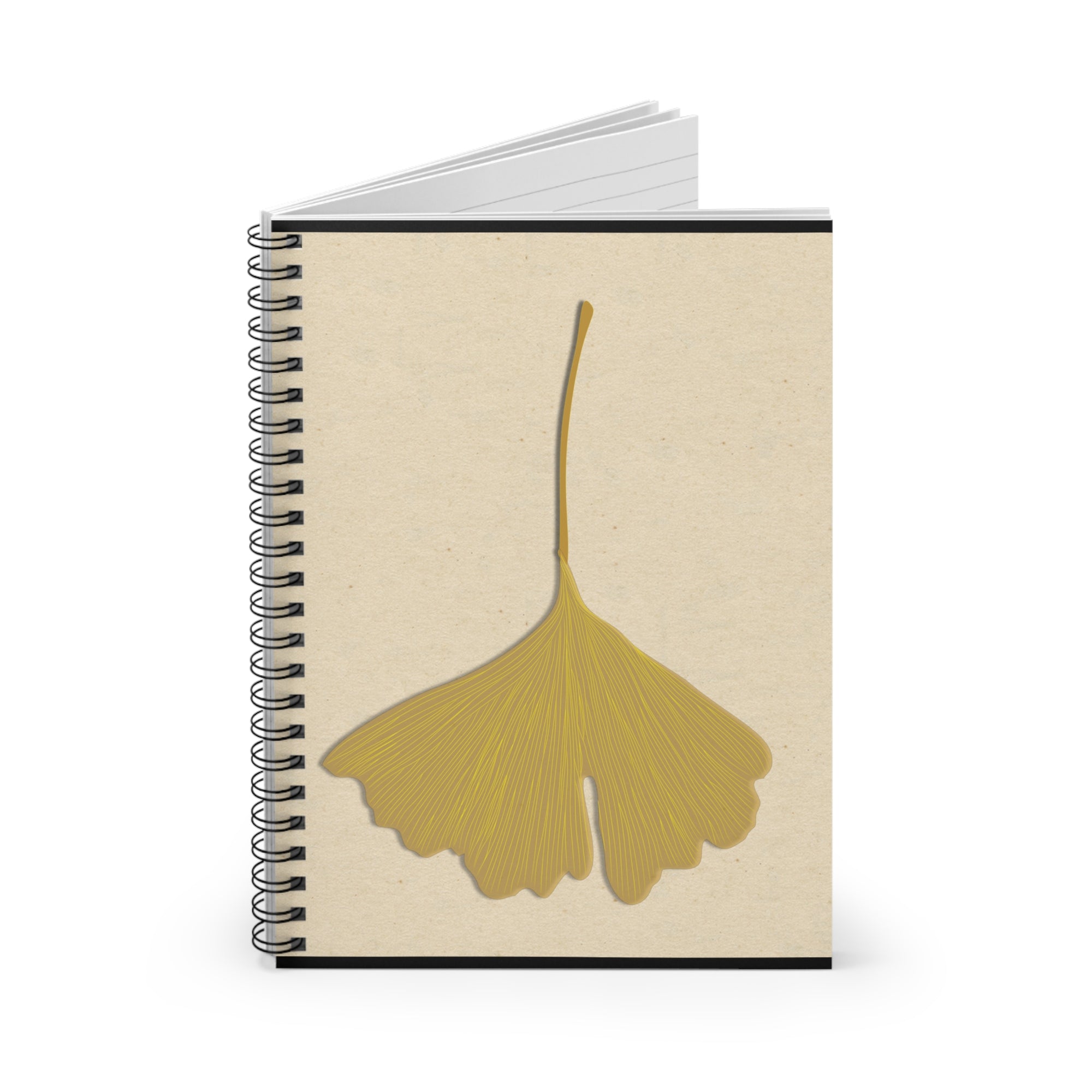 Ginkgo Leaf Spiral Notebook — Botanical Ruled Journal for Notes & Sketches