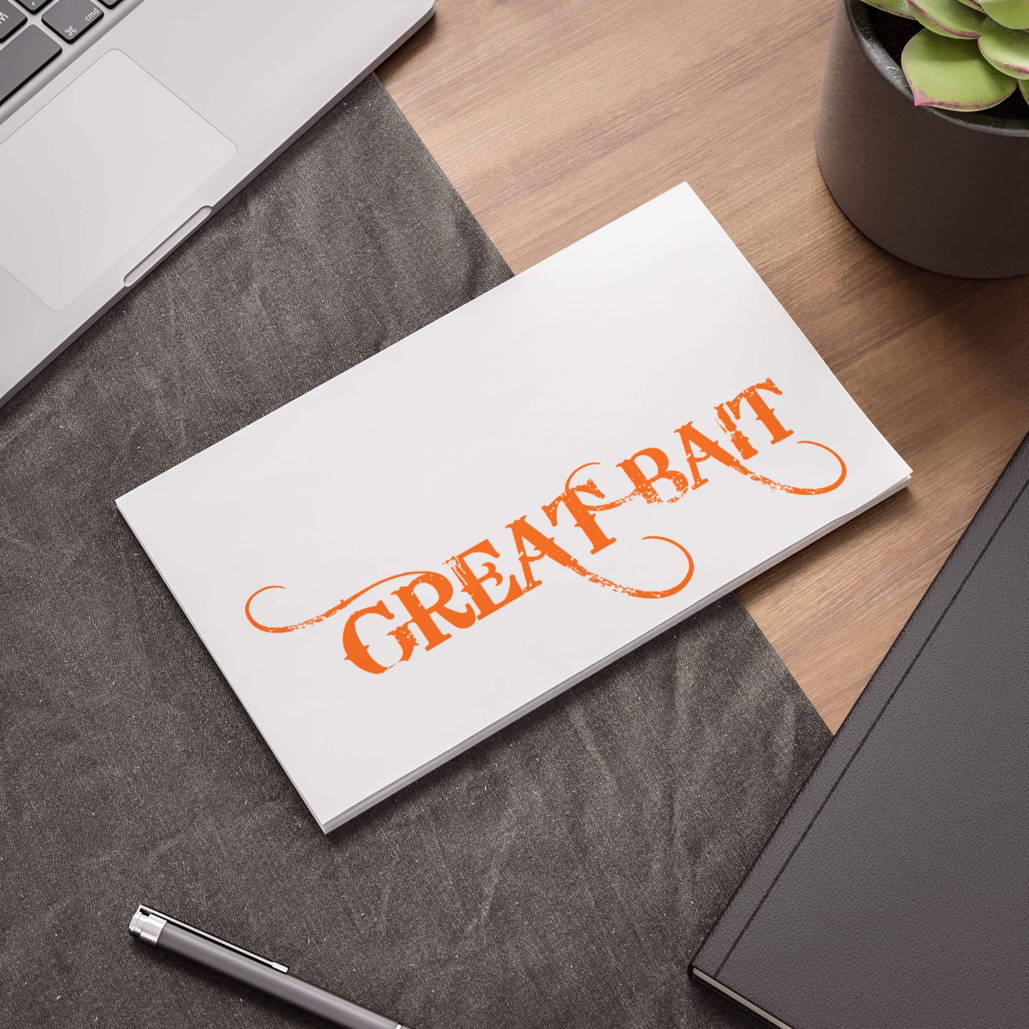 Great Bait Post-it Note Pads, Sticky Notes (Orange Script)