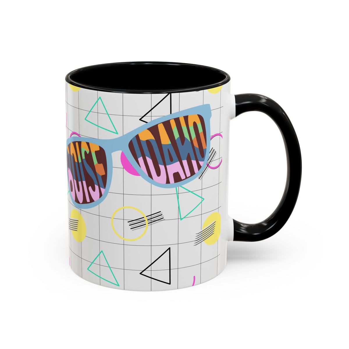 Boise Idaho Retro Sunglasses Accent Coffee Mug – 80's Retro State Pride 11/15oz