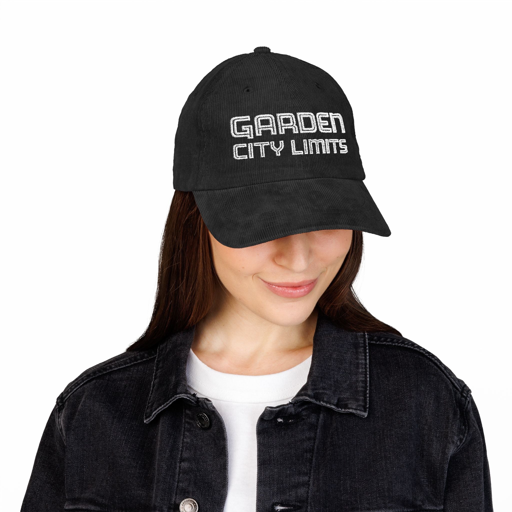 Garden City Limits Corduroy Cap, Embroidered Vintage Baseball Hat
