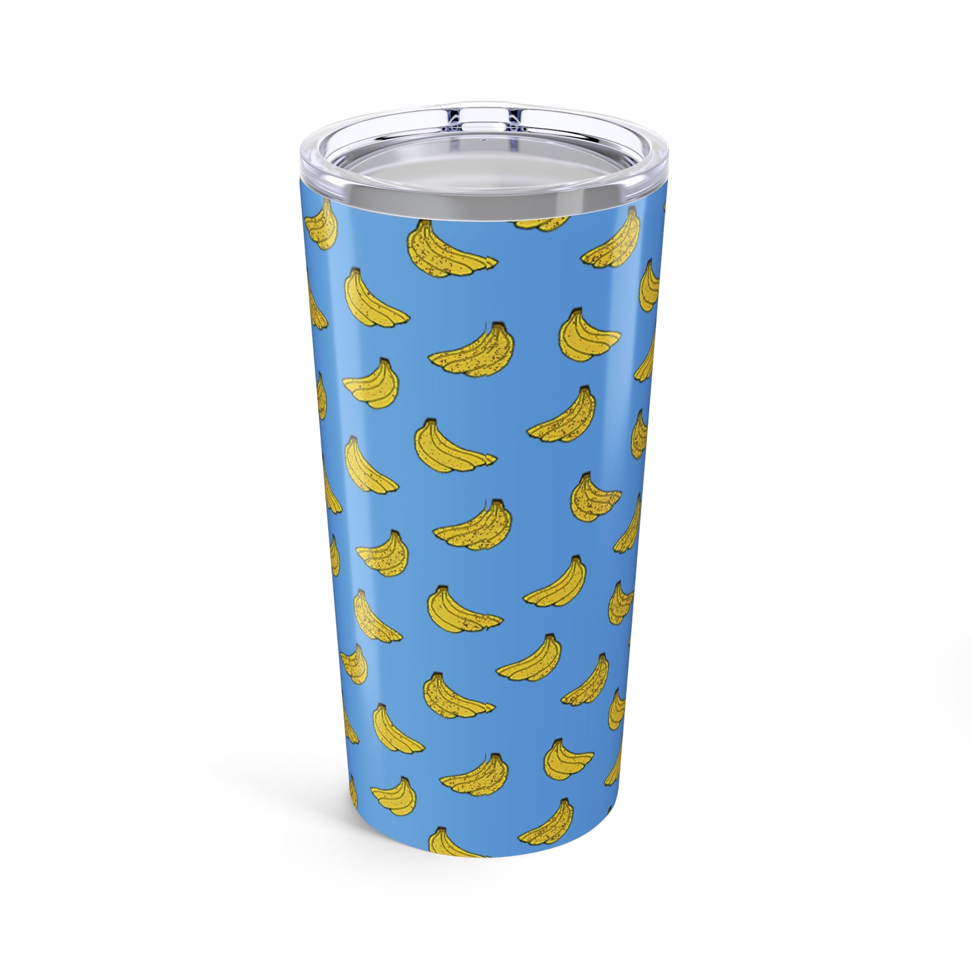 Banana Pattern 20oz Insulated Tumbler — Bright Blue Fruit Repeat Travel Cup