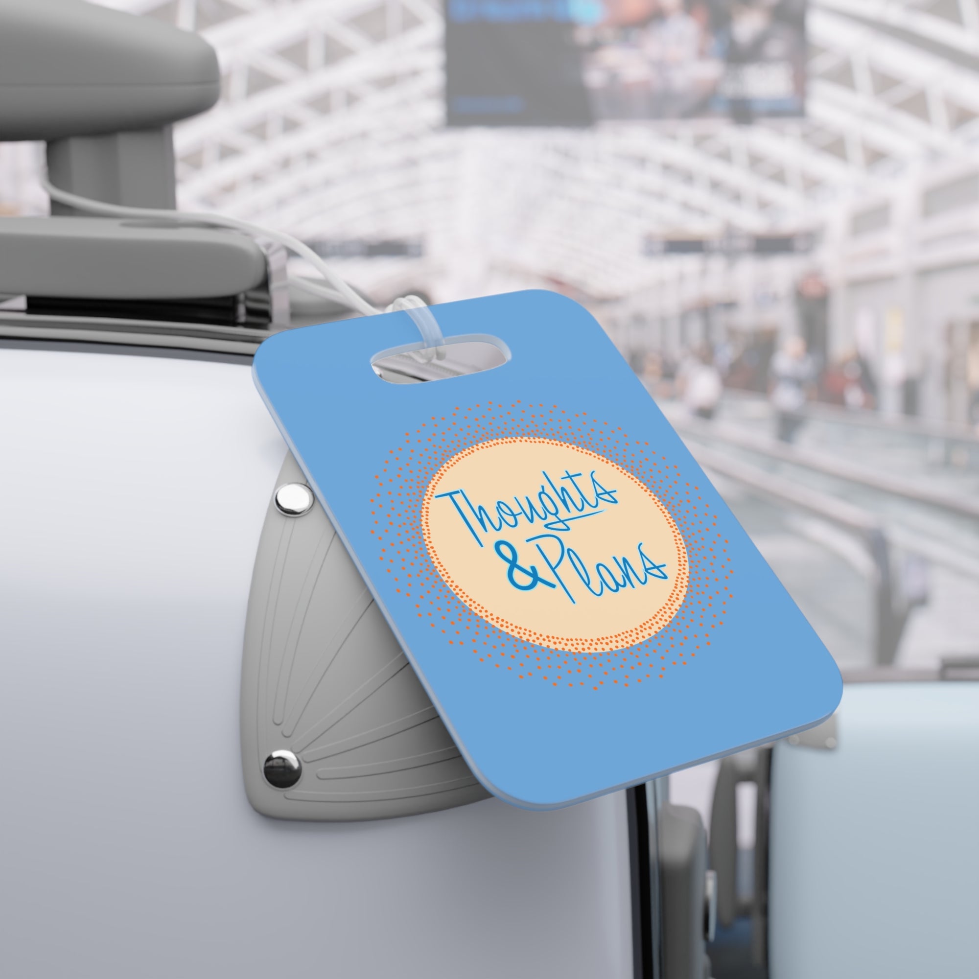 Thoughts & Plans Luggage Tag — Blue Travel ID Tag for Planners & Journalers