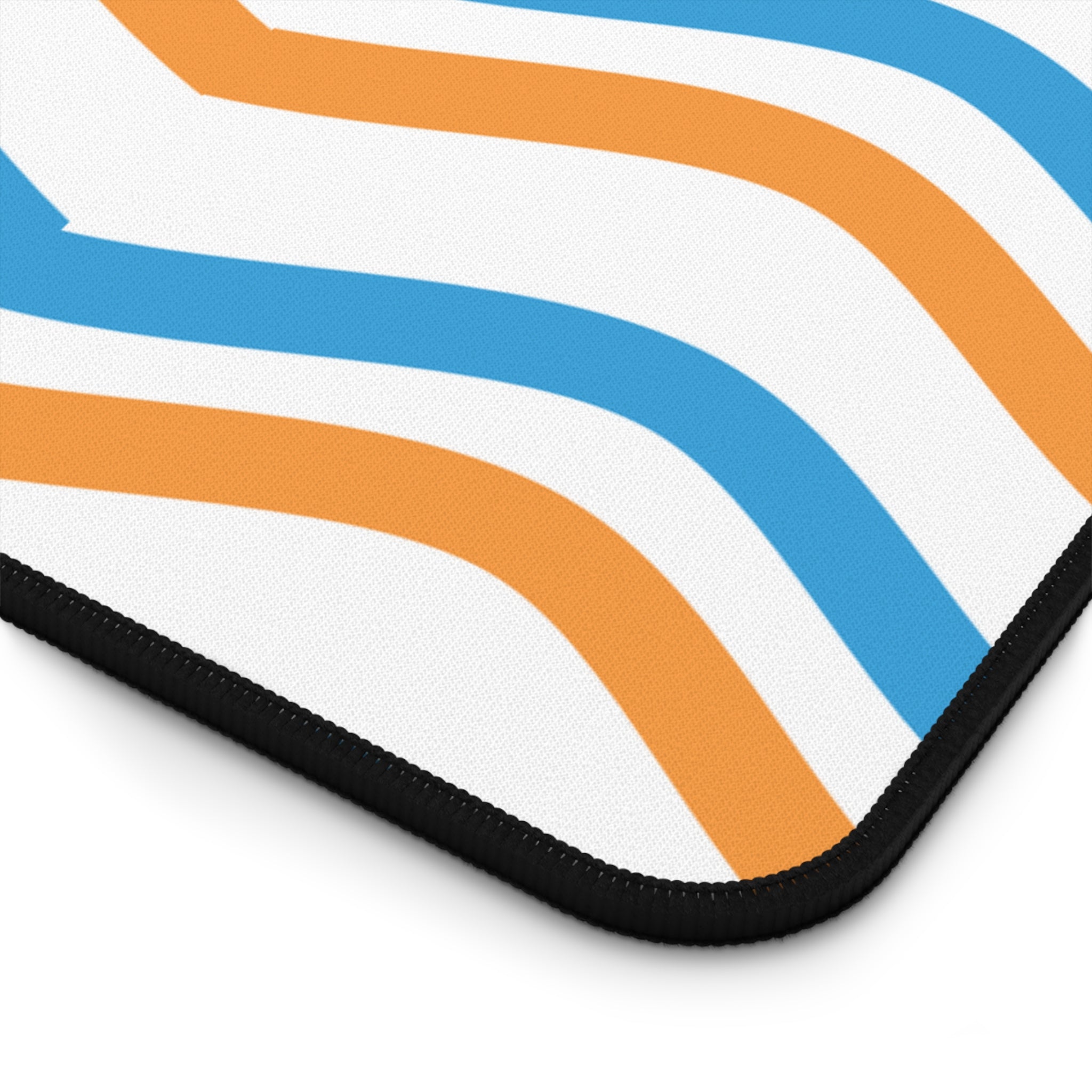Wavy Orange & Blue Desk Mat — Modern Office Mouse Pad