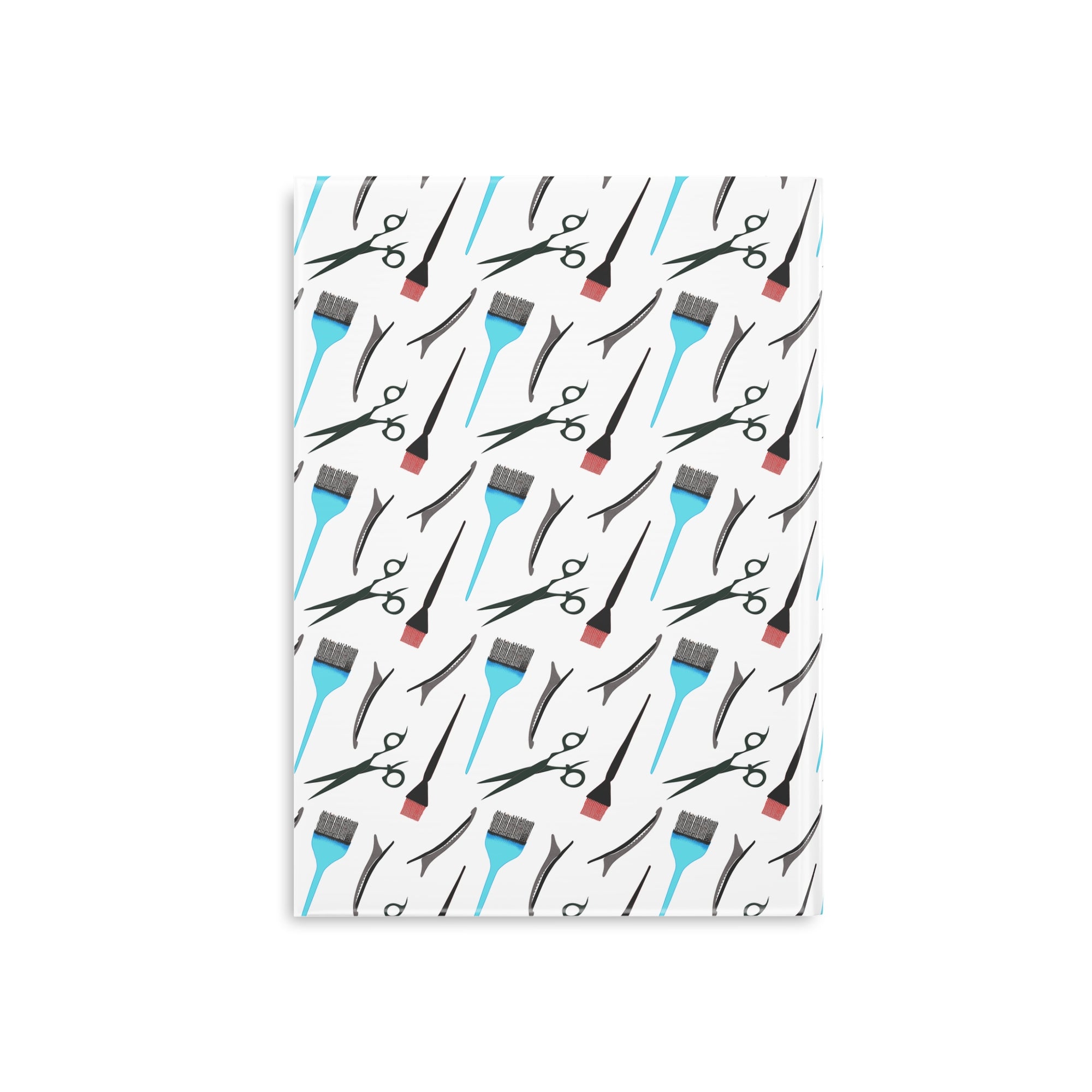 Stylist's Tools Hardcover Notebook | Scissors Brush Comb Pattern Journal