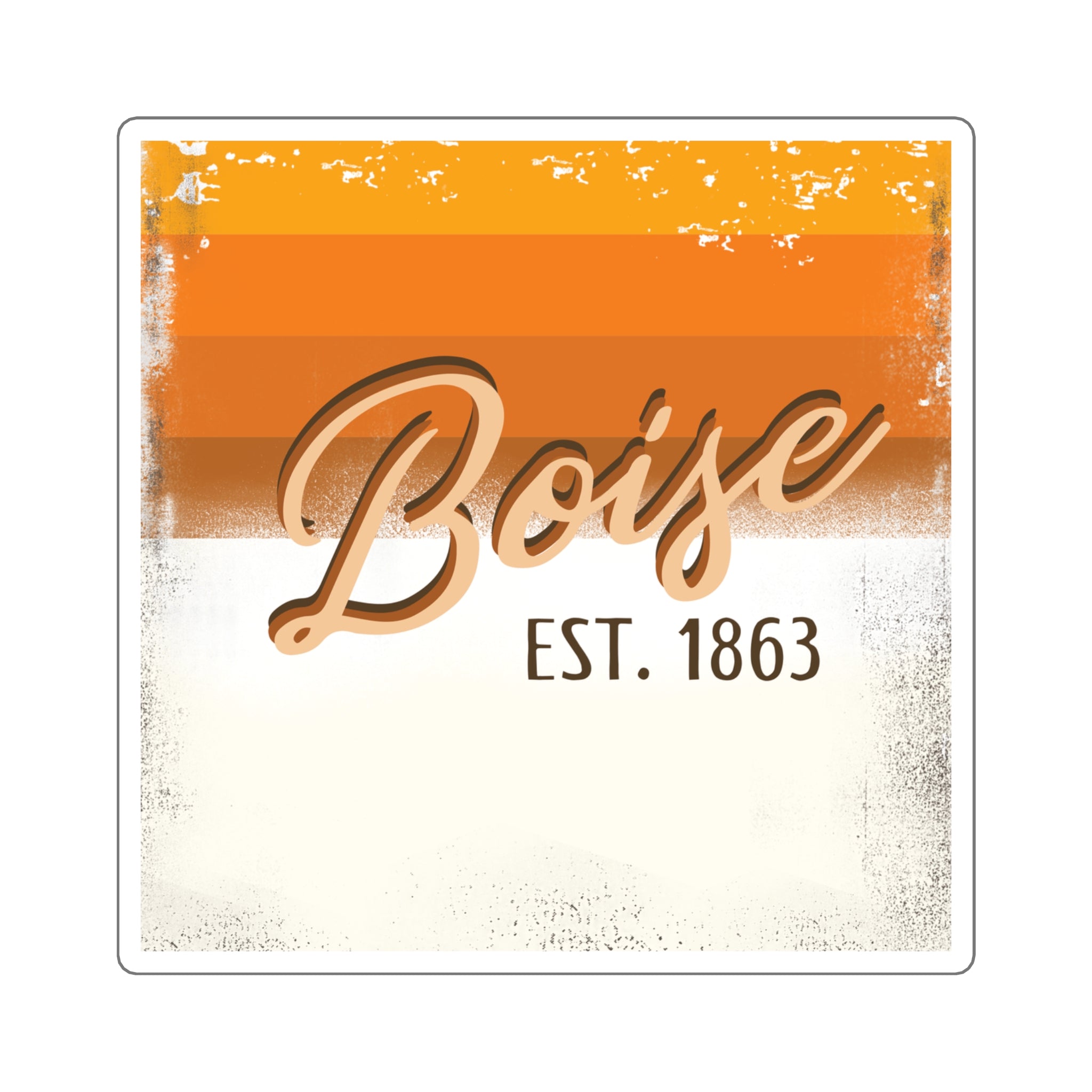 Boise EST. 1863 Retro Striped Square Sticker