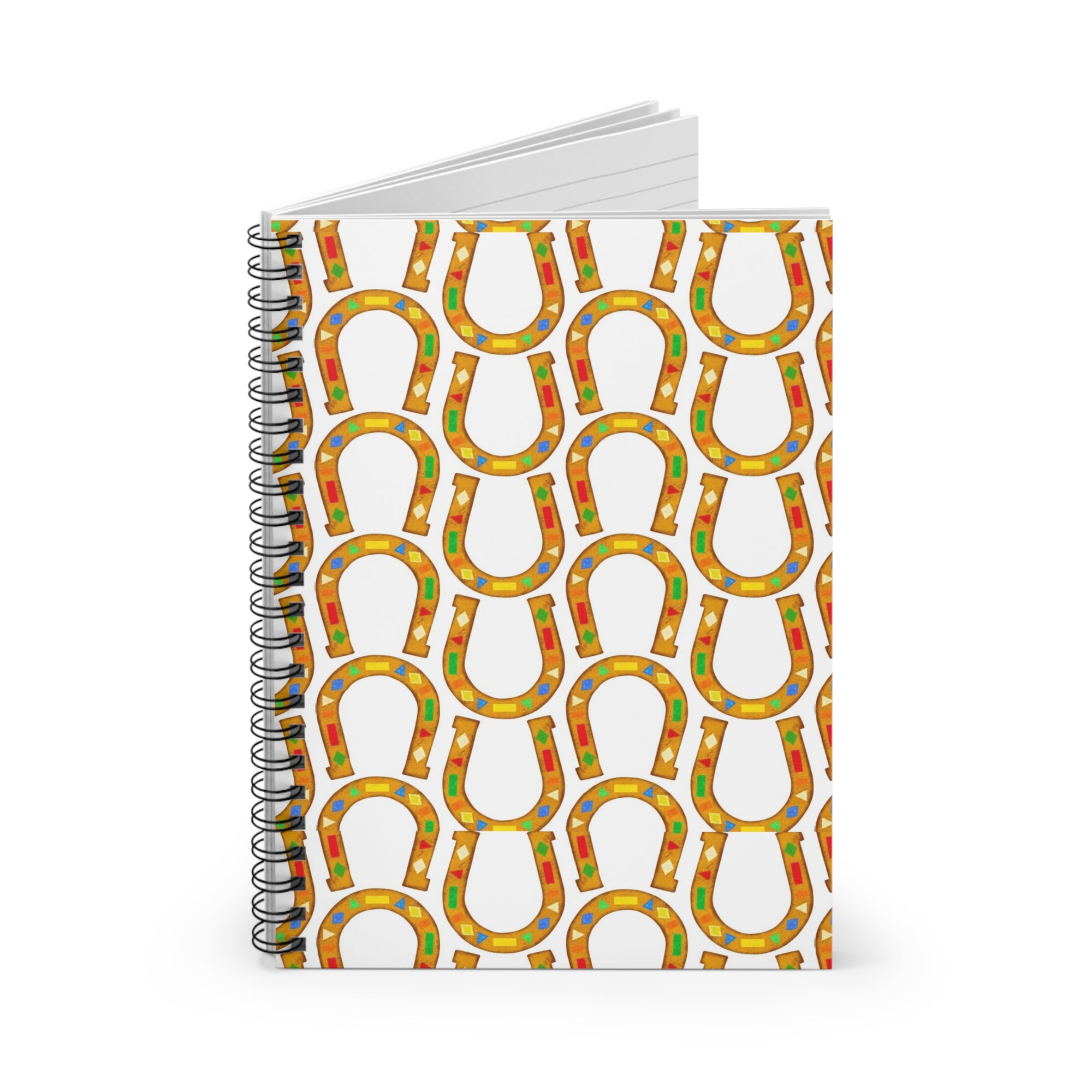 Lucky Horseshoe Spiral Notebook — Patterned Good Luck Journal